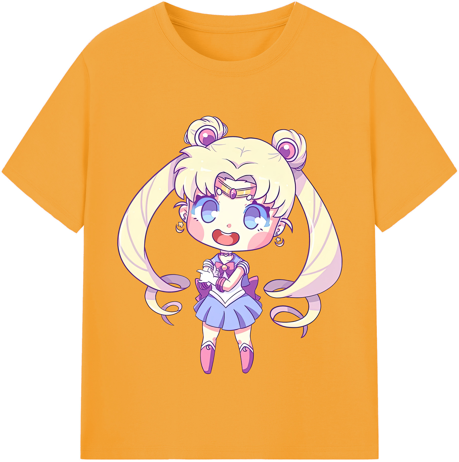 （画像用） 美少女戦士セーラームーン 月野 うさぎ つきの うさぎ Sailor Moon Tsukino Usagi レディースカジュアルプリントTシャツ（綿100％）