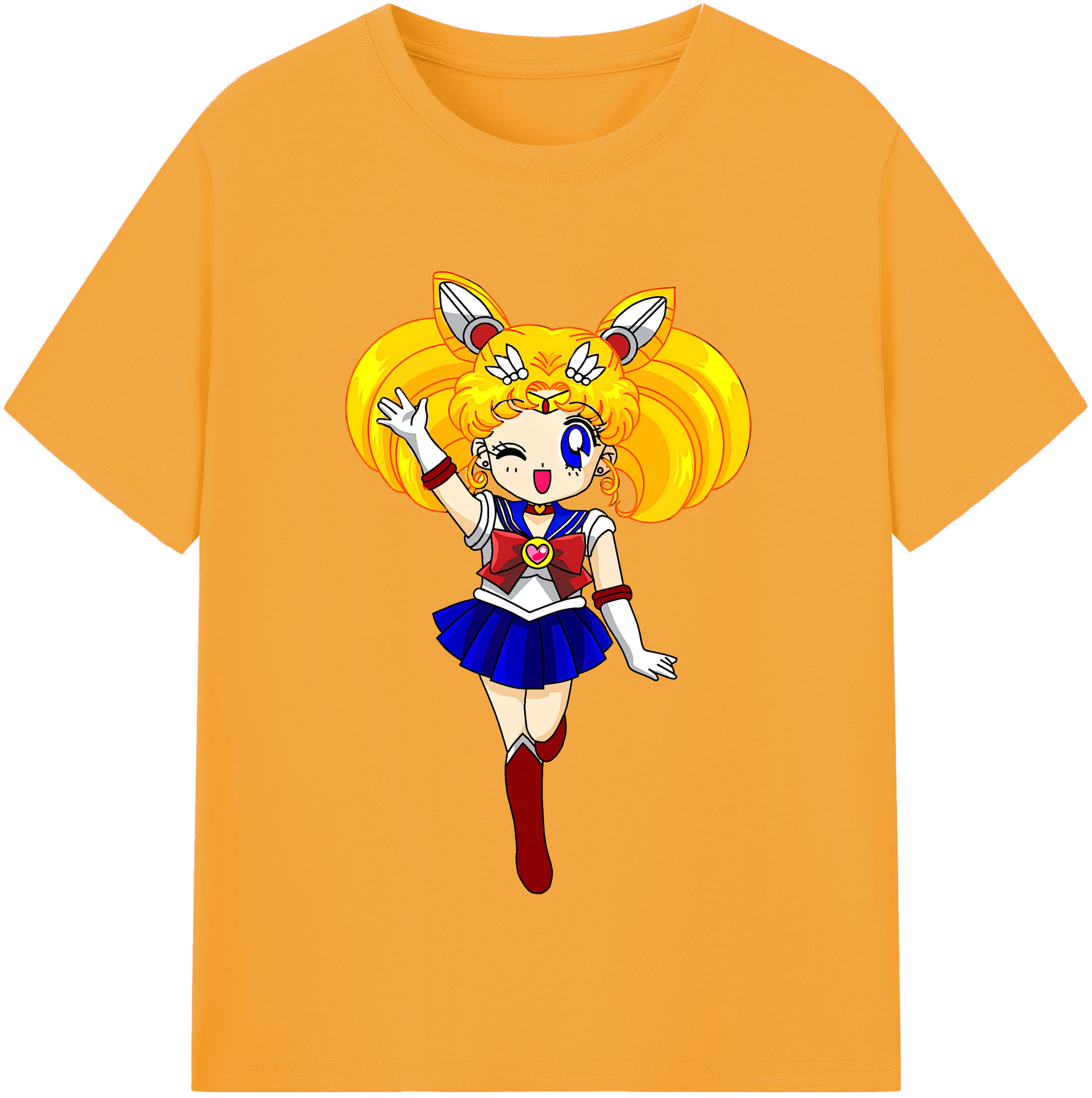 （画像用） 美少女戦士セーラームーン 月野 うさぎ つきの うさぎ Sailor Moon Tsukino Usagi レディースカジュアルプリントTシャツ（綿100％）