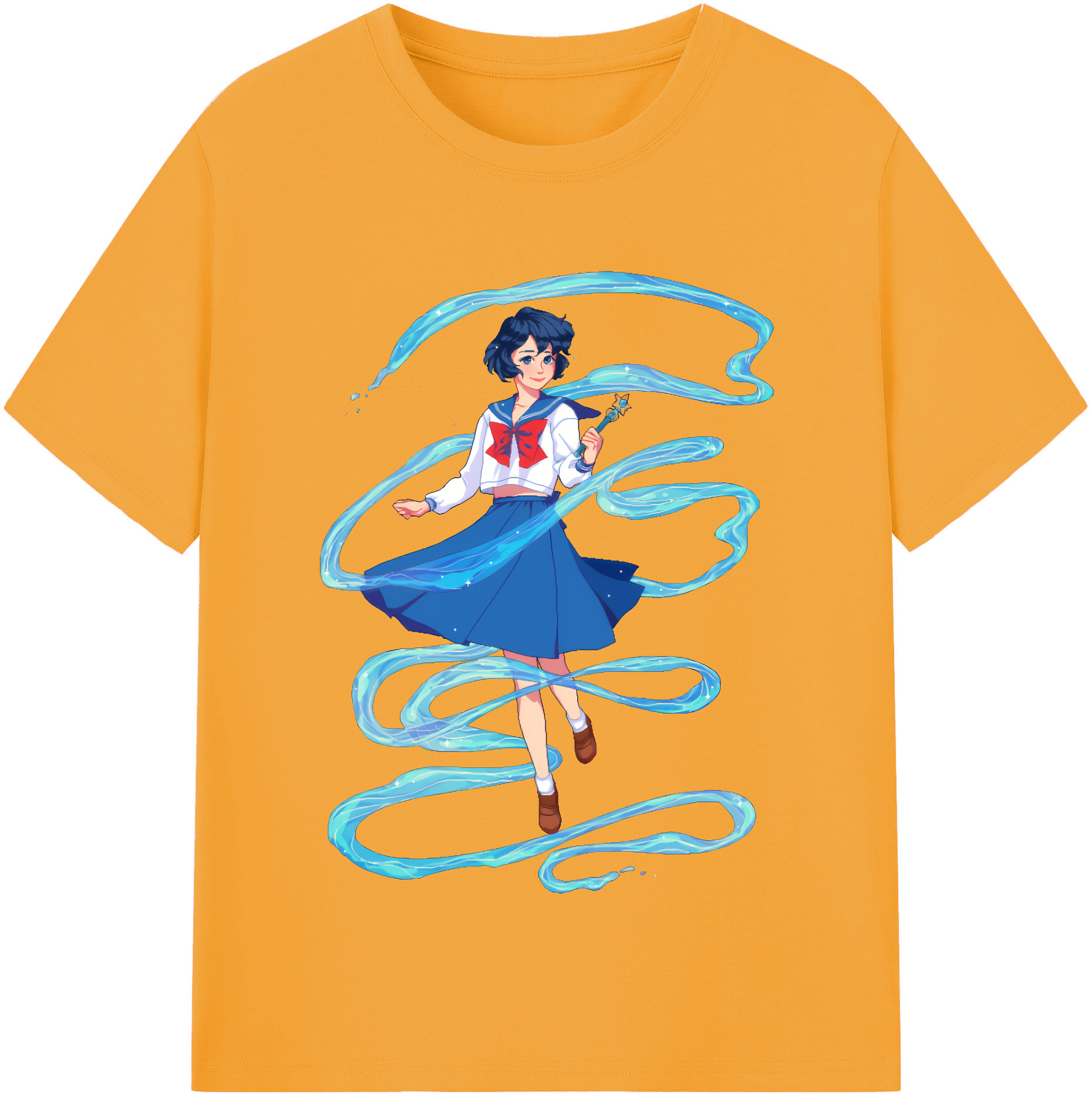 （画像用） 美少女戦士セーラームーン 水野 亜美 みずの あみ Sailor Moon Mizuno Ami レディースカジュアルプリントTシャツ（綿100％）