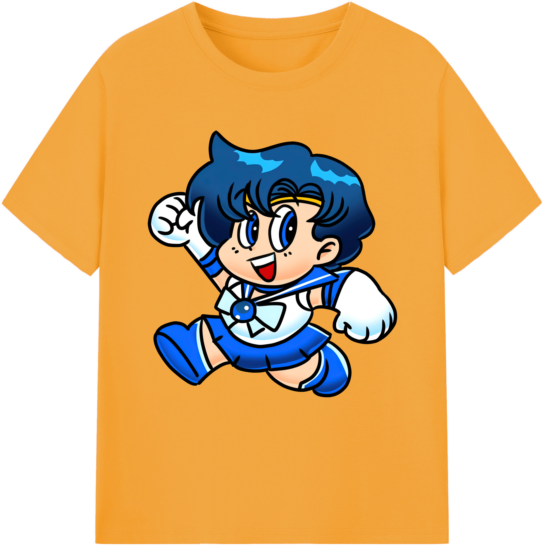 （画像用） 美少女戦士セーラームーン 水野 亜美 みずの あみ Sailor Moon Mizuno Ami レディースカジュアルプリントTシャツ（綿100％）