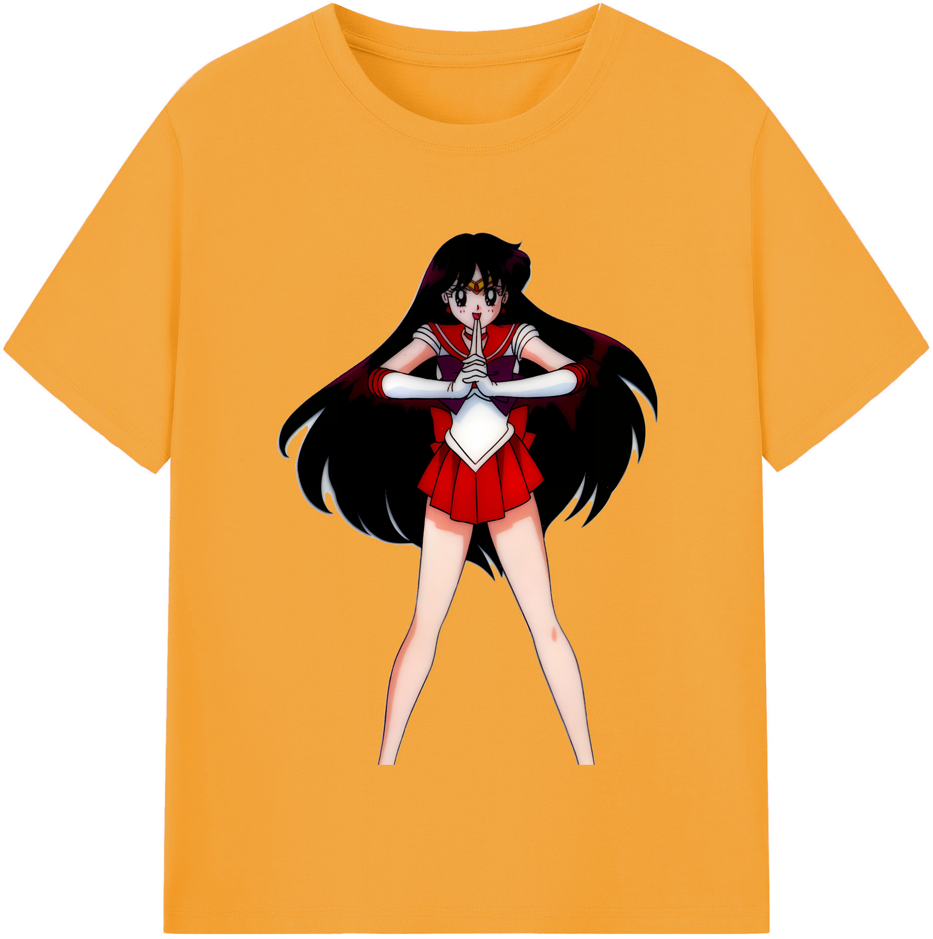（画像用） 美少女戦士セーラームーン 火野レイ ひの レイ Sailor Moon Hino Rei （セーラーマーズ,Sailor Mars） レディースカジュアルプリントTシャツ（綿100％）