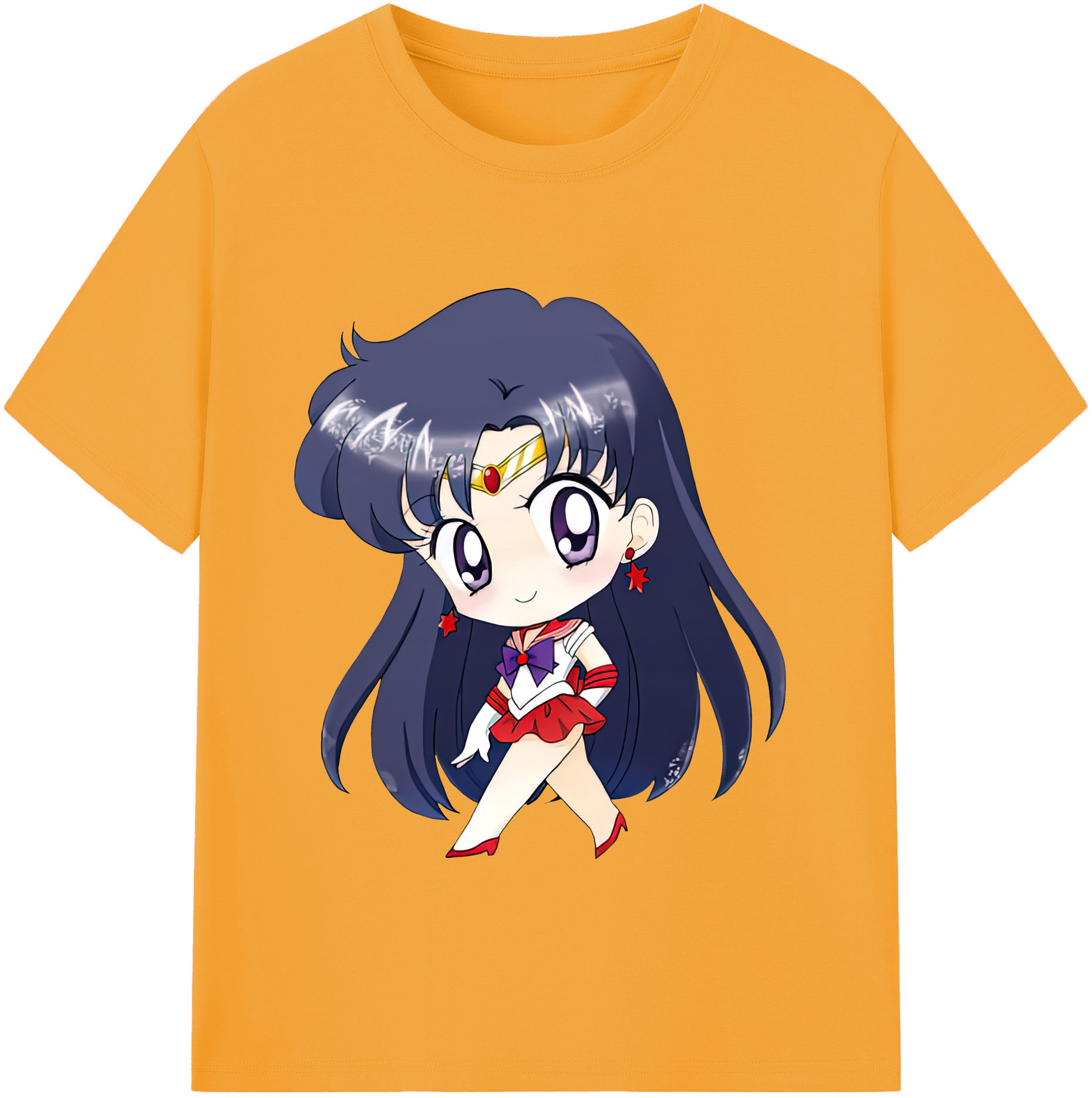 （画像用） 美少女戦士セーラームーン 火野レイ ひの レイ Sailor Moon Hino Rei （セーラーマーズ,Sailor Mars） レディースカジュアルプリントTシャツ（綿100％）