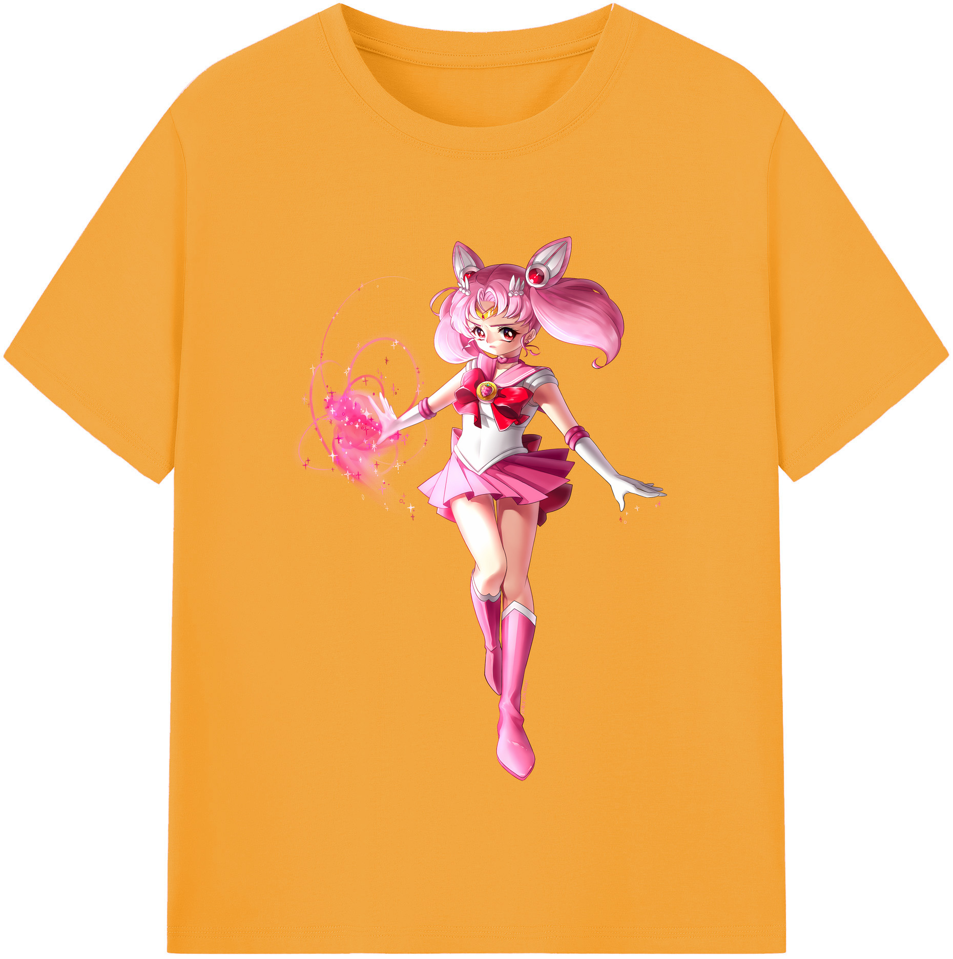（画像用） 美少女戦士セーラームーン ちびうさ Sailor Moon Chibiusa Tsukino Usagi Small Lady Serenity レディースカジュアルプリントTシャツ（綿100％）