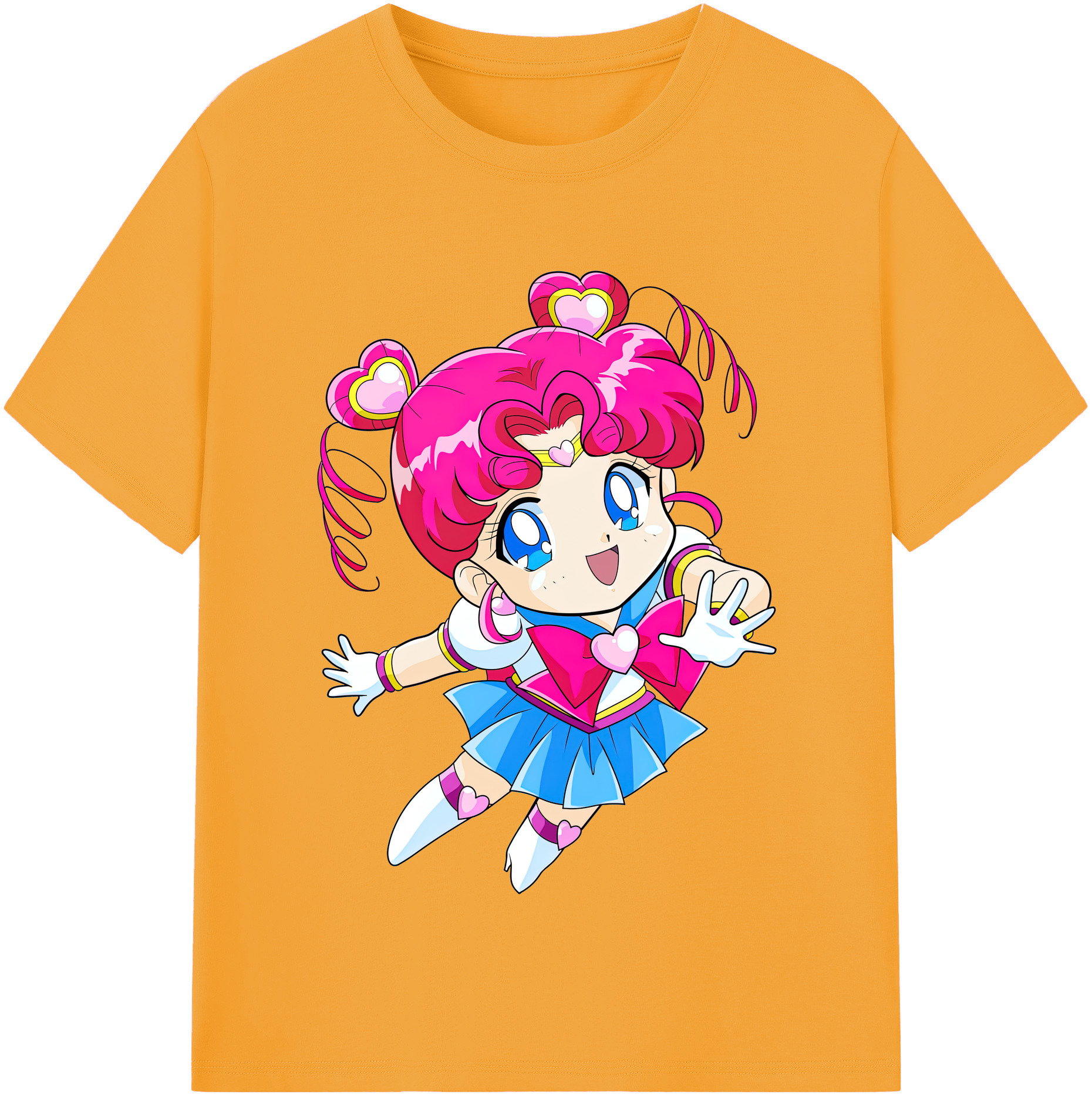（画像用） 美少女戦士セーラームーン ちびうさ Sailor Moon Chibiusa Tsukino Usagi Small Lady Serenity レディースカジュアルプリントTシャツ（綿100％）