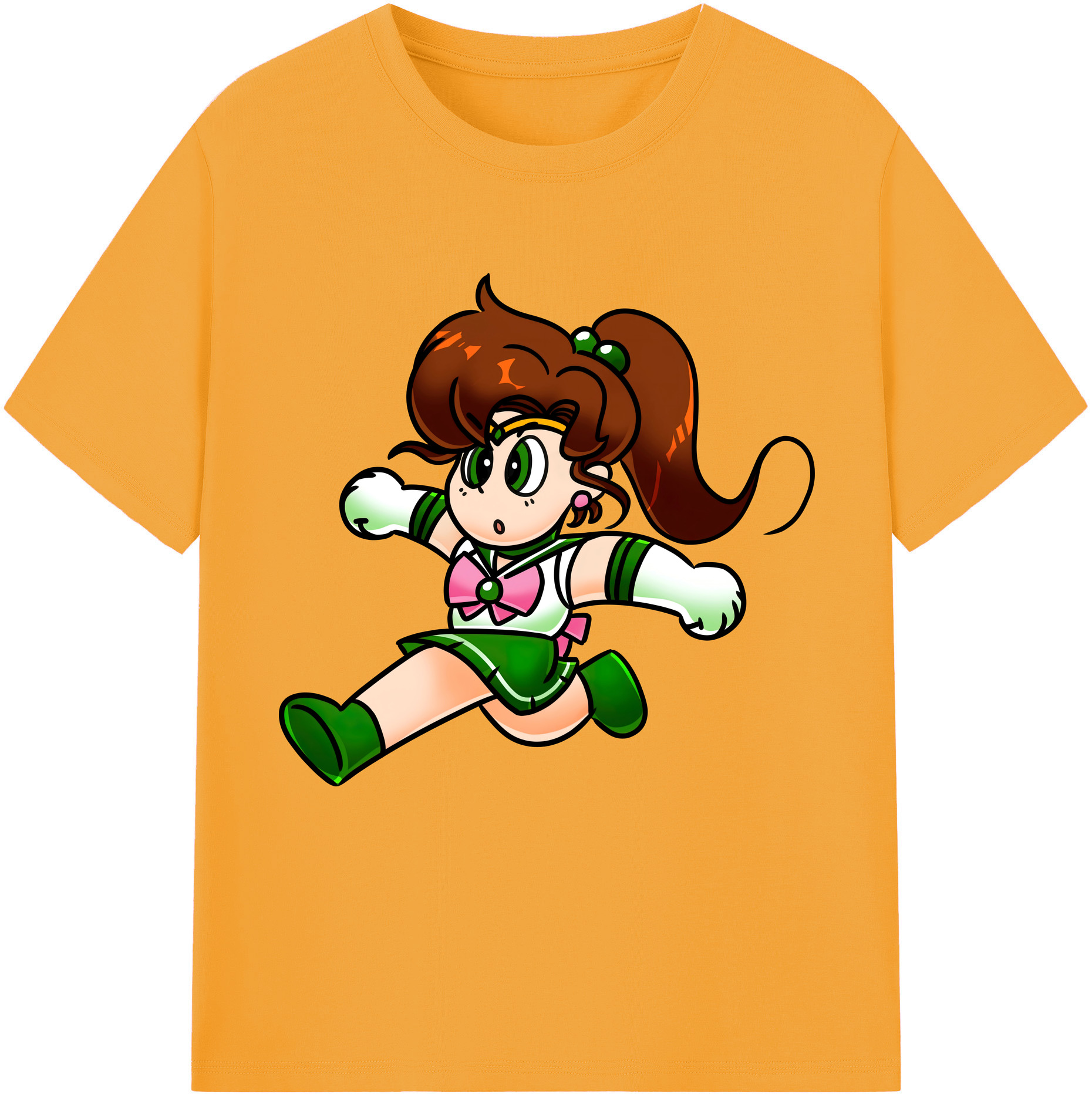 （画像用） 美少女戦士セーラームーン 木野 まこと きの まこと Sailor Moon Kino Makoto （セーラージュピター；Sailor Jupiter） レディースカジュアルプリントTシャツ（綿100％）