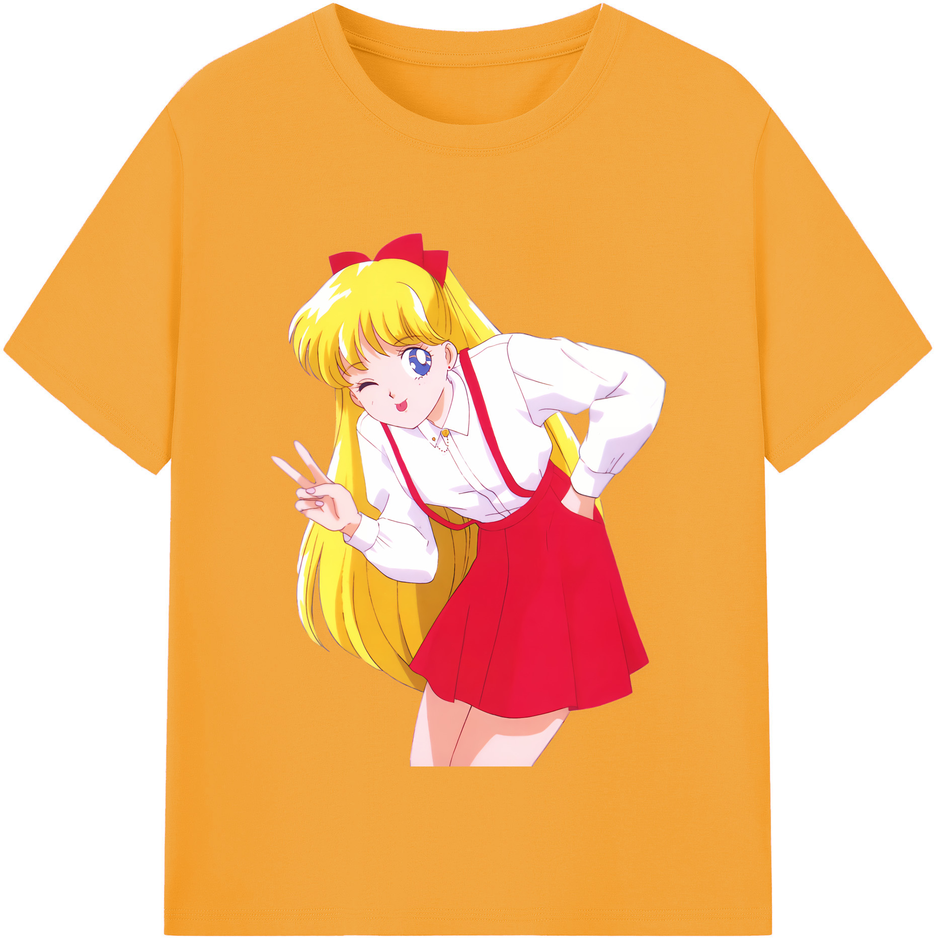 （画像用） 美少女戦士セーラームーン 愛野 美奈子 あいの みなこ Sailor Moon Aino Minako レディースカジュアルプリントTシャツ（綿100％）