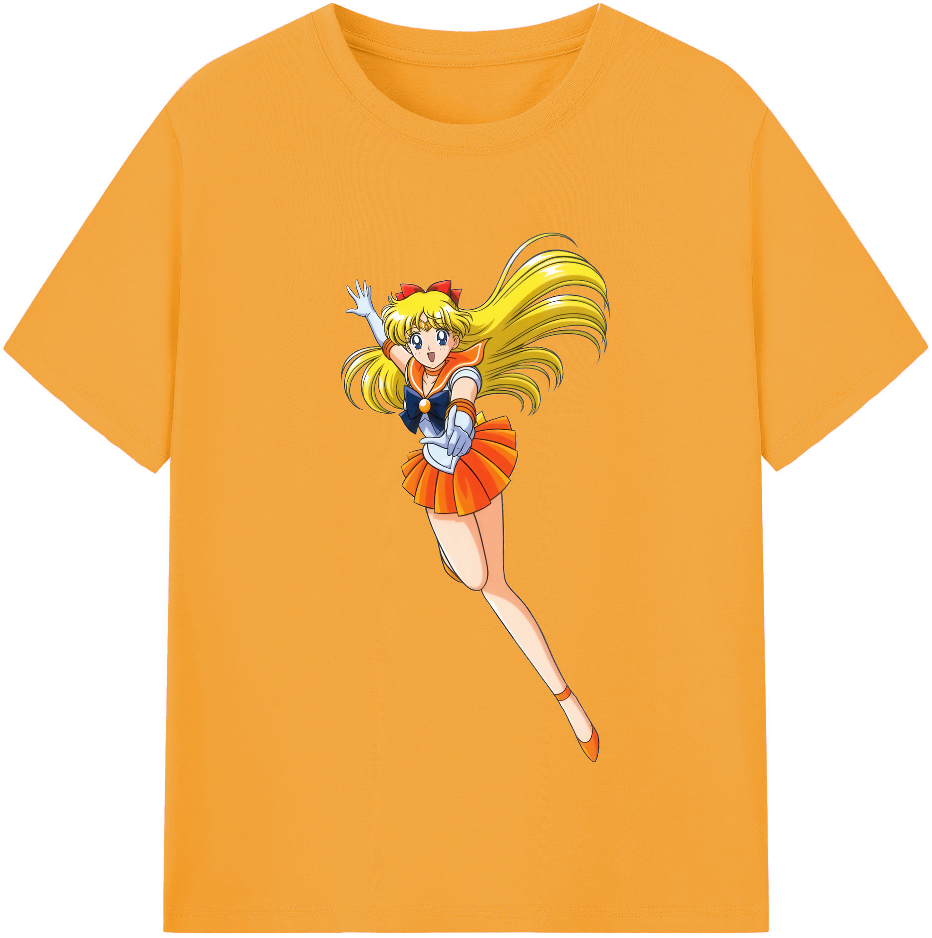 （画像用） 美少女戦士セーラームーン 愛野 美奈子 あいの みなこ Sailor Moon Aino Minako レディースカジュアルプリントTシャツ（綿100％）