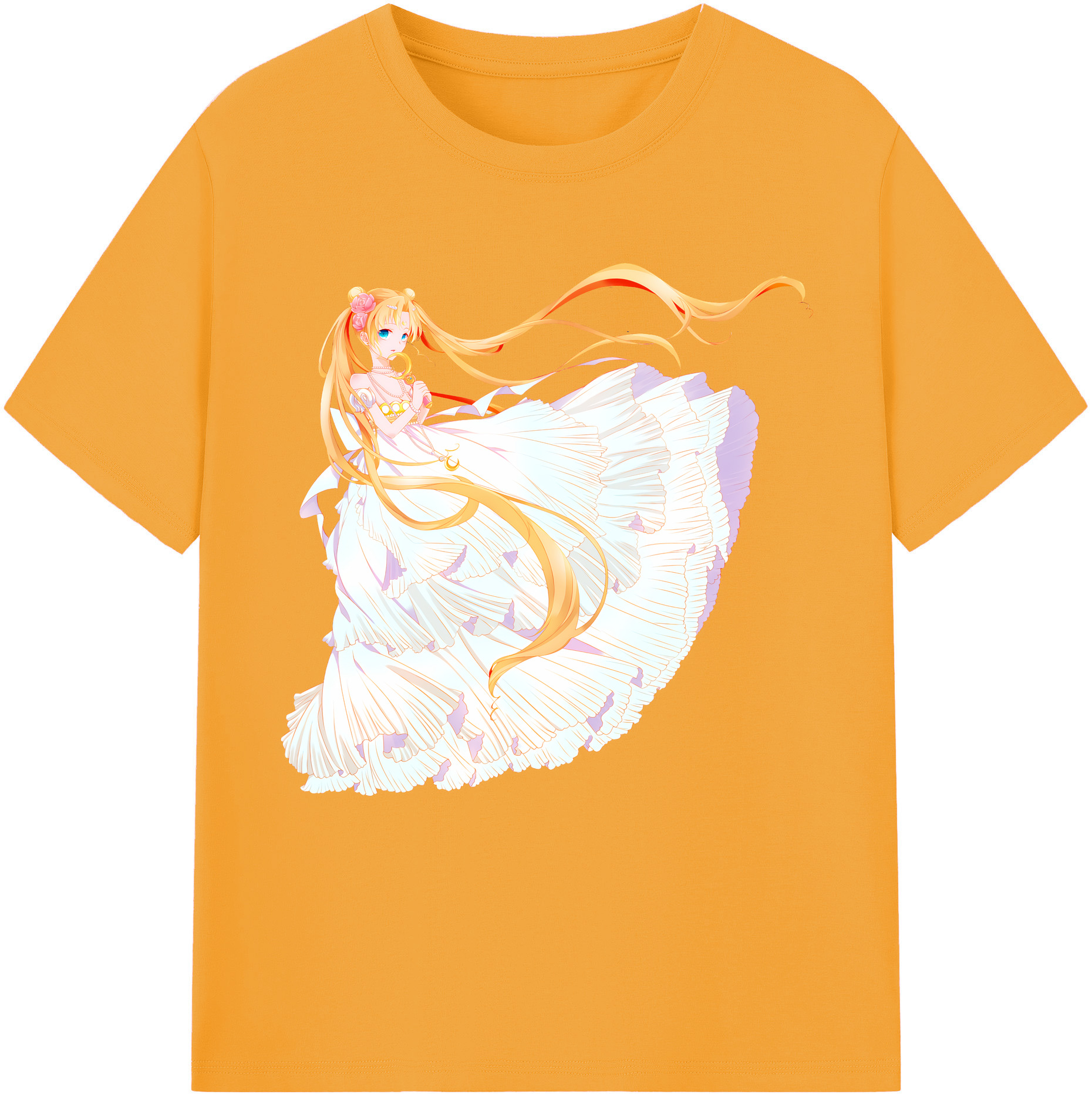 （画像用） 美少女戦士セーラームーン 愛野 美奈子 あいの みなこ Sailor Moon Aino Minako レディースカジュアルプリントTシャツ（綿100％）