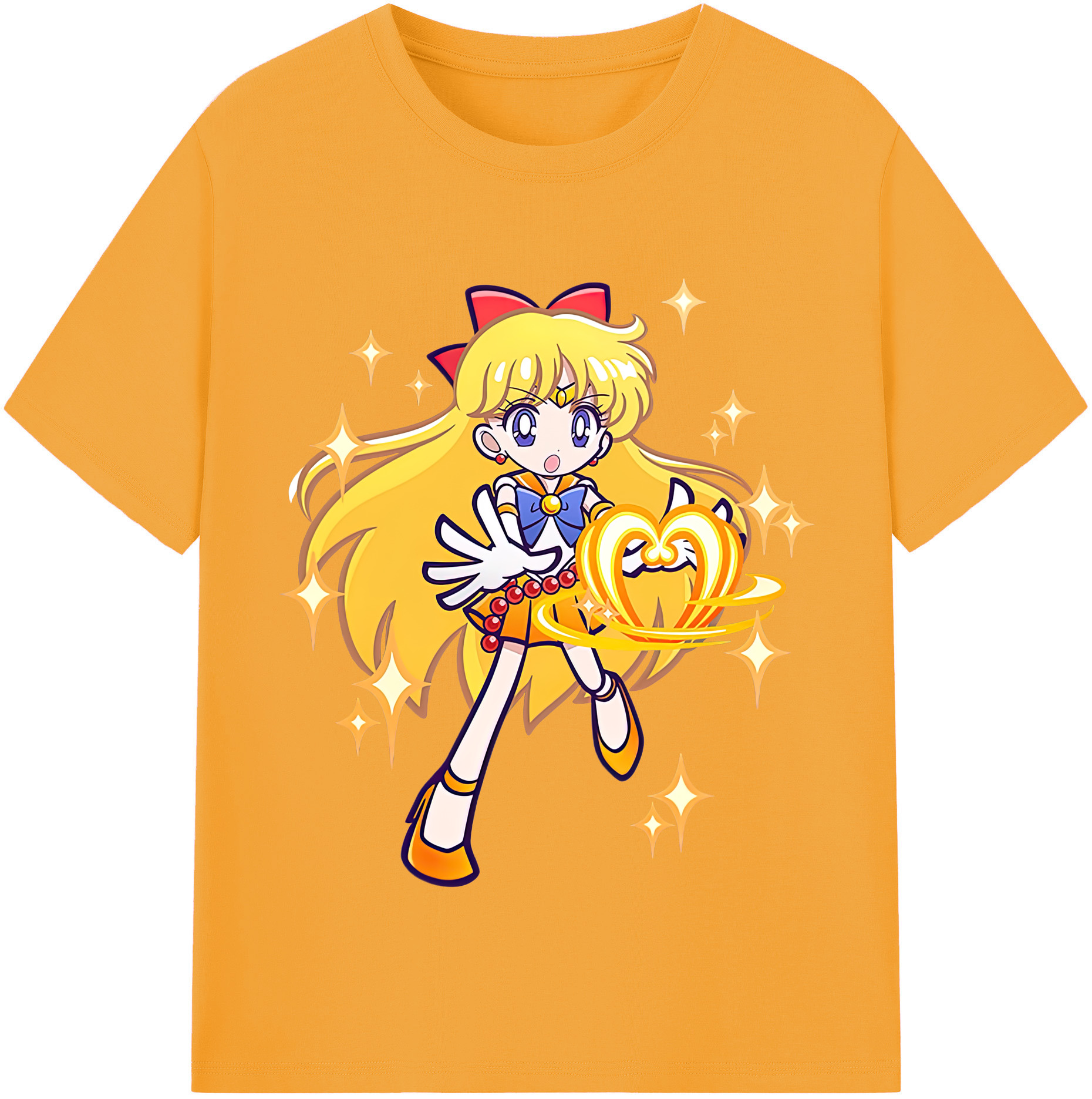（画像用） 美少女戦士セーラームーン 愛野 美奈子 あいの みなこ Sailor Moon Aino Minako レディースカジュアルプリントTシャツ（綿100％）
