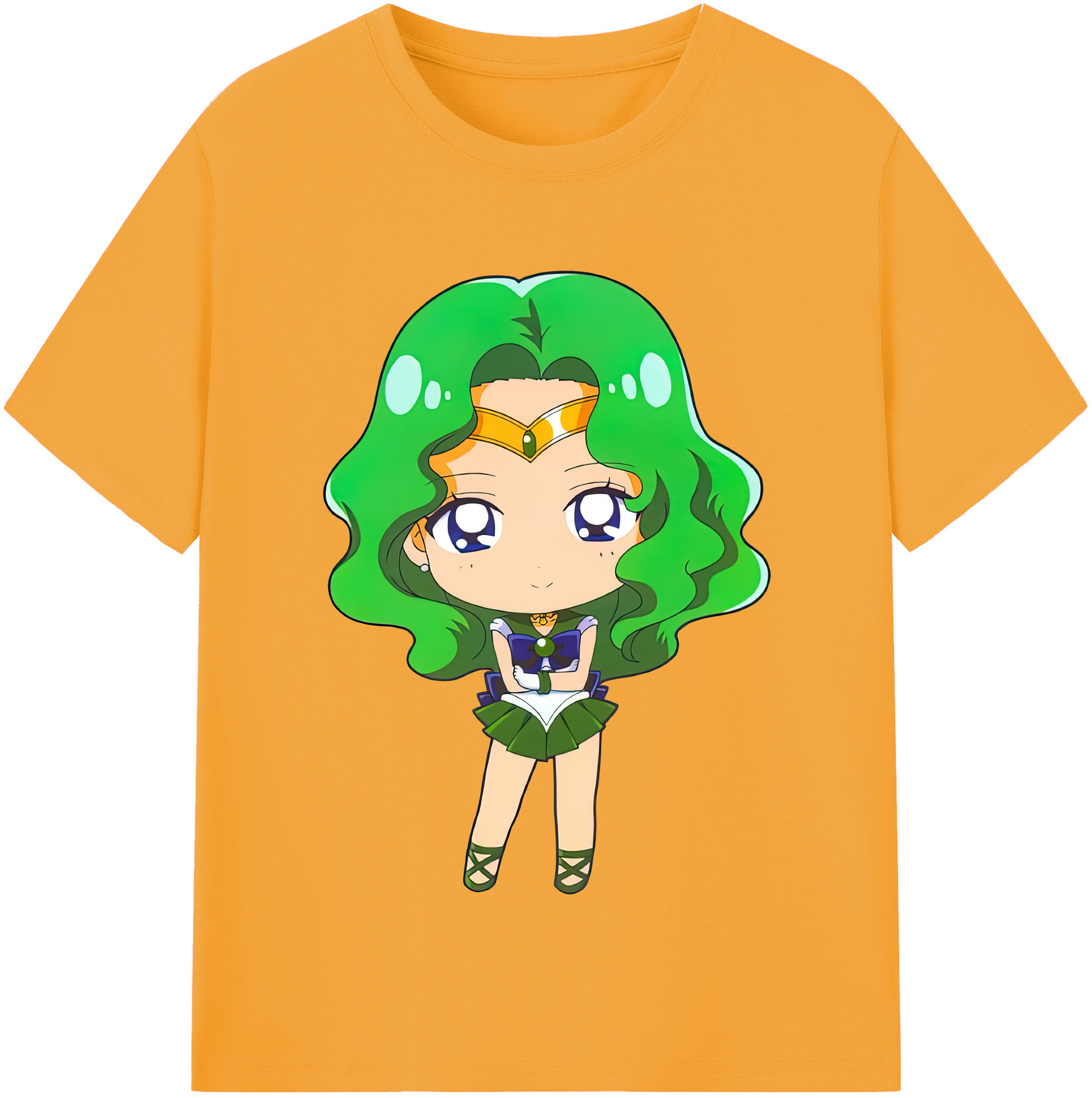 （画像用） 美少女戦士セーラームーン 海王 みちる（かいおう みちる） Sailor Moon Kaiou Michiru レディースカジュアルプリントTシャツ（綿100％）