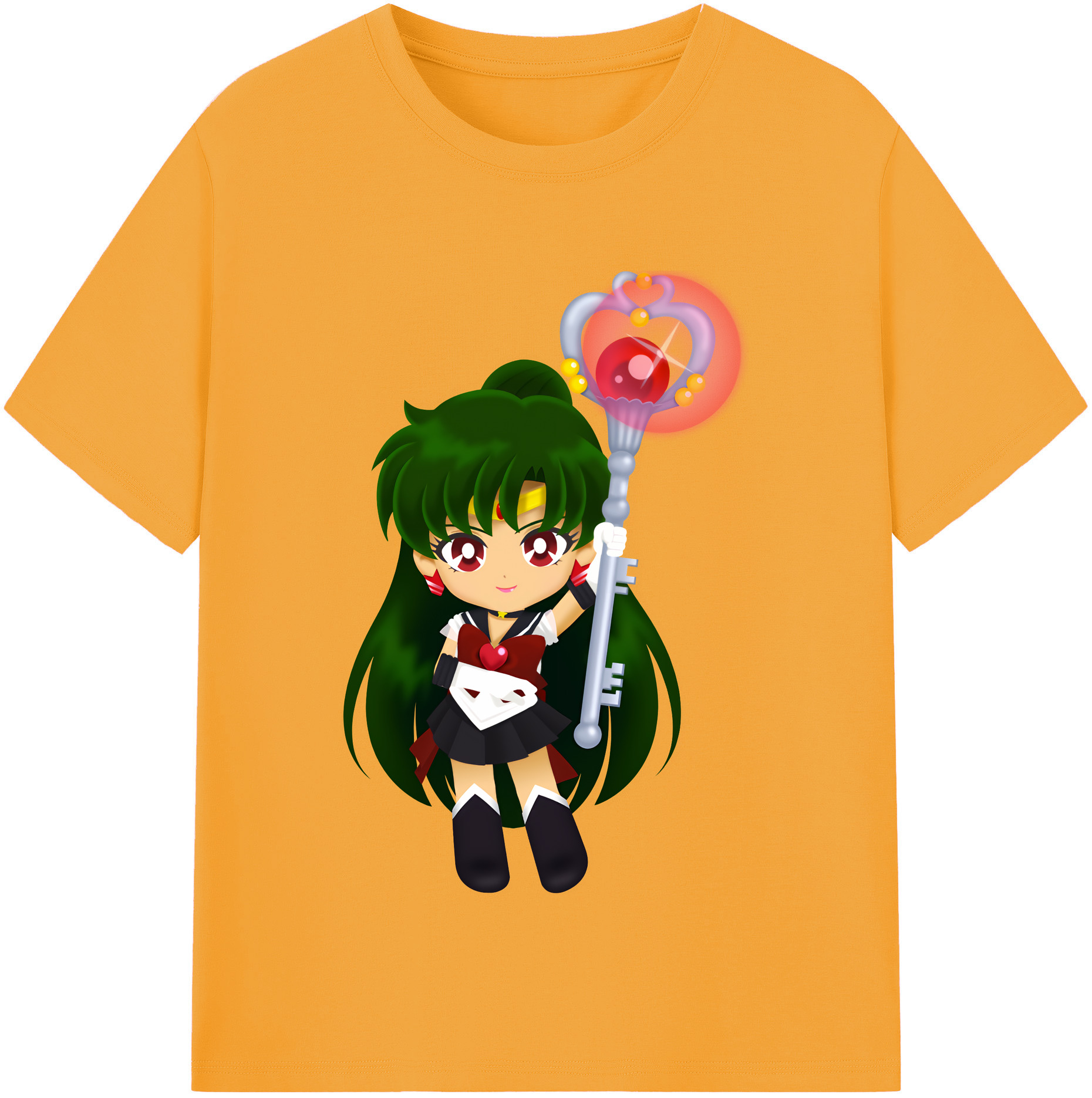 （画像用） 美少女戦士セーラームーン 冥王せつな Sailor Moon Meiou Setsuna レディースカジュアルプリントTシャツ（綿100％）