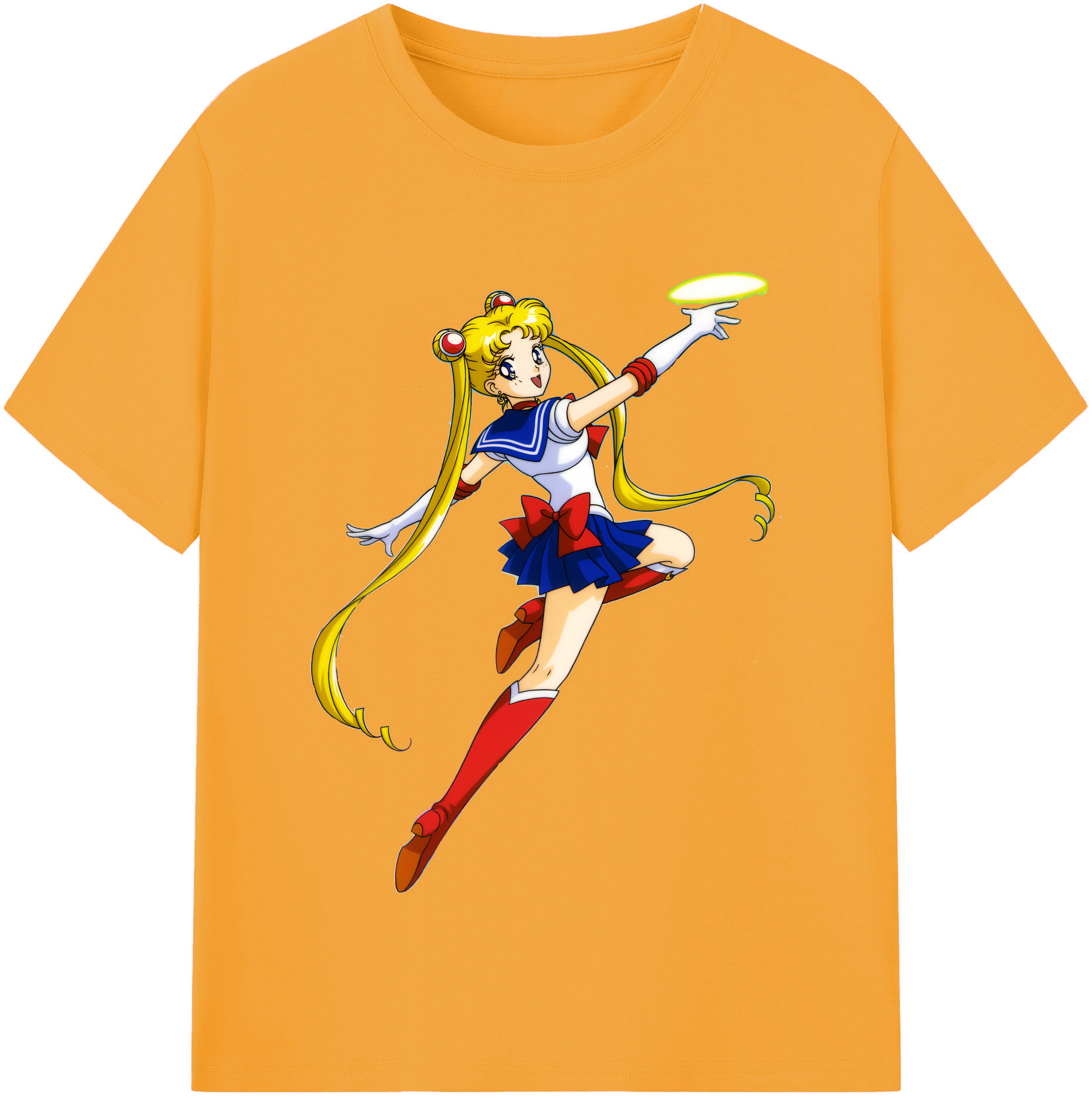 （画像用） 美少女戦士セーラームーン 月野 うさぎ つきの うさぎ Sailor Moon Tsukino Usagi レディースカジュアルプリントTシャツ（綿100％）