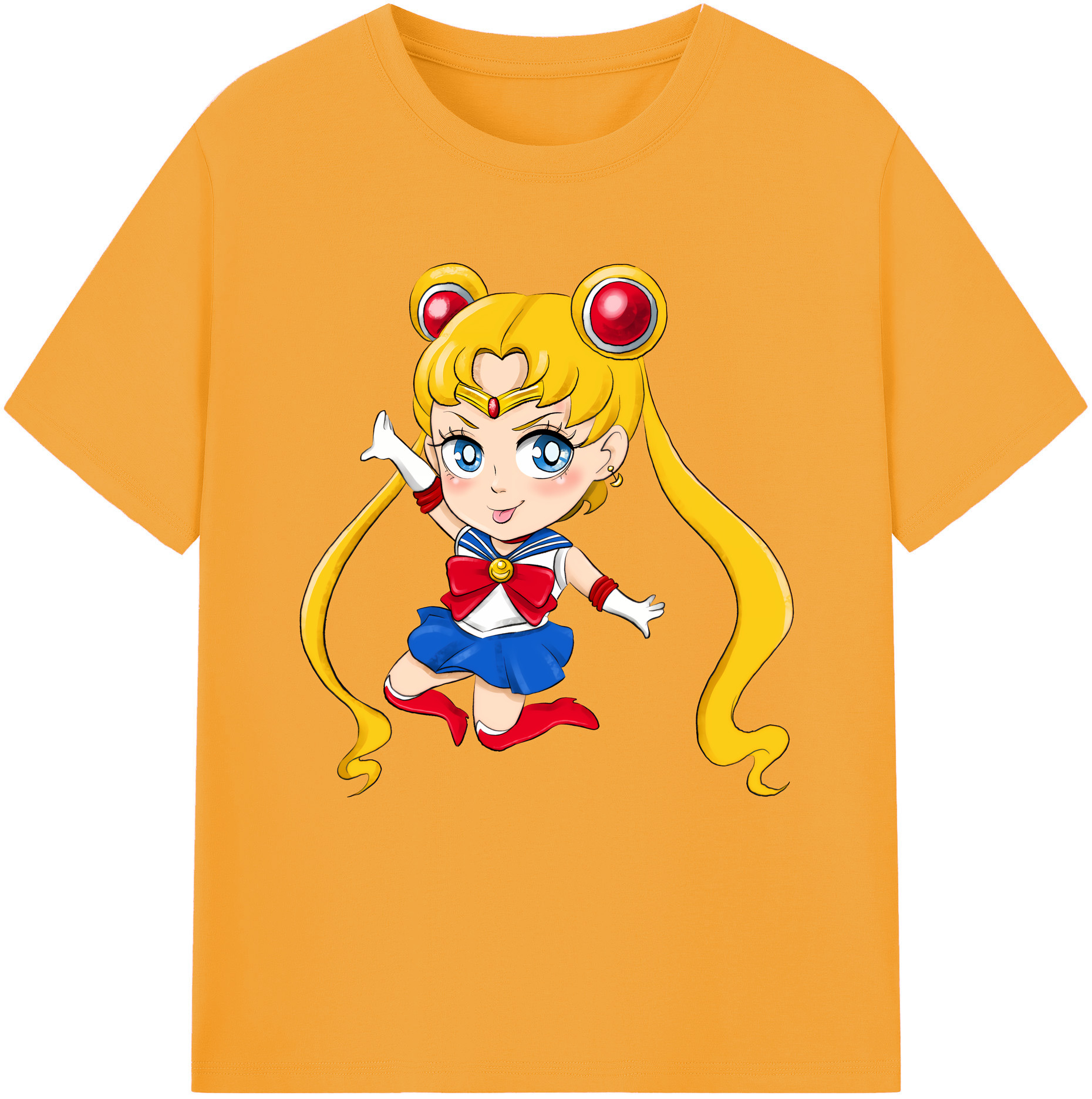 （画像用） 美少女戦士セーラームーン 月野 うさぎ つきの うさぎ Sailor Moon Tsukino Usagi レディースカジュアルプリントTシャツ（綿100％）