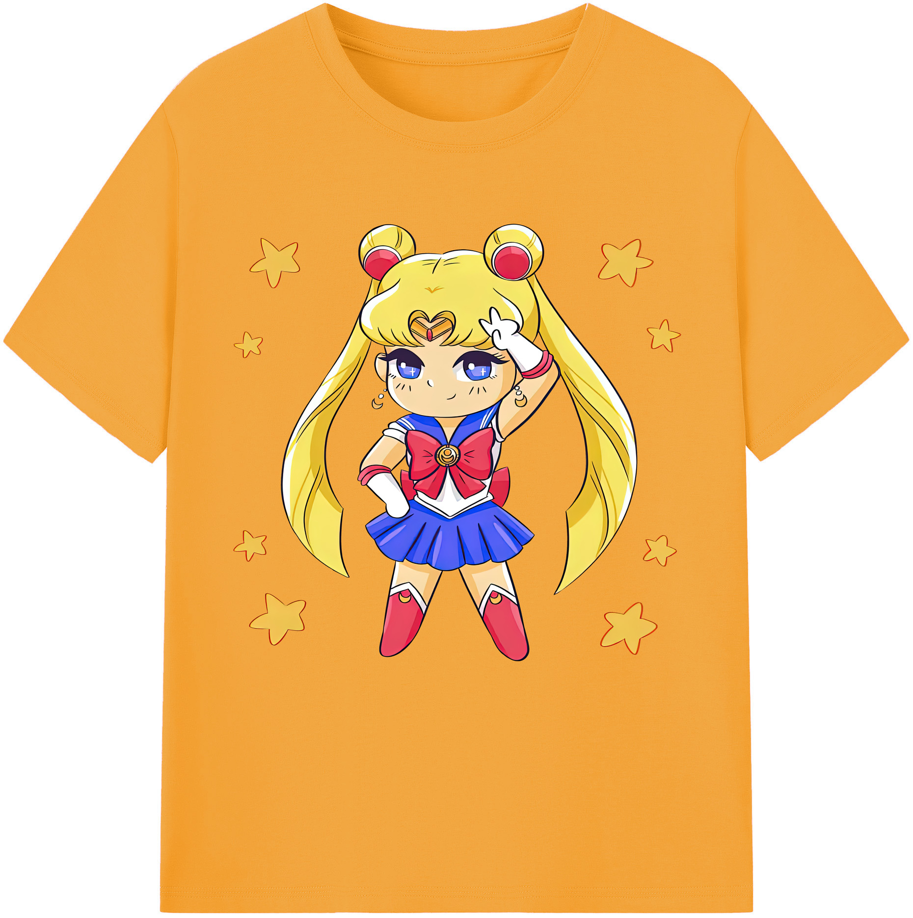 （画像用） 美少女戦士セーラームーン 月野 うさぎ つきの うさぎ Sailor Moon Tsukino Usagi レディースカジュアルプリントTシャツ（綿100％）