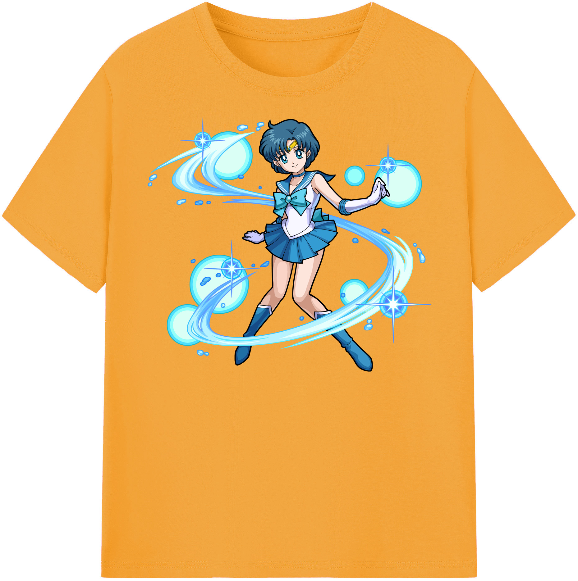 （画像用） 美少女戦士セーラームーン 水野 亜美 みずの あみ Sailor Moon Mizuno Ami レディースカジュアルプリントTシャツ（綿100％）