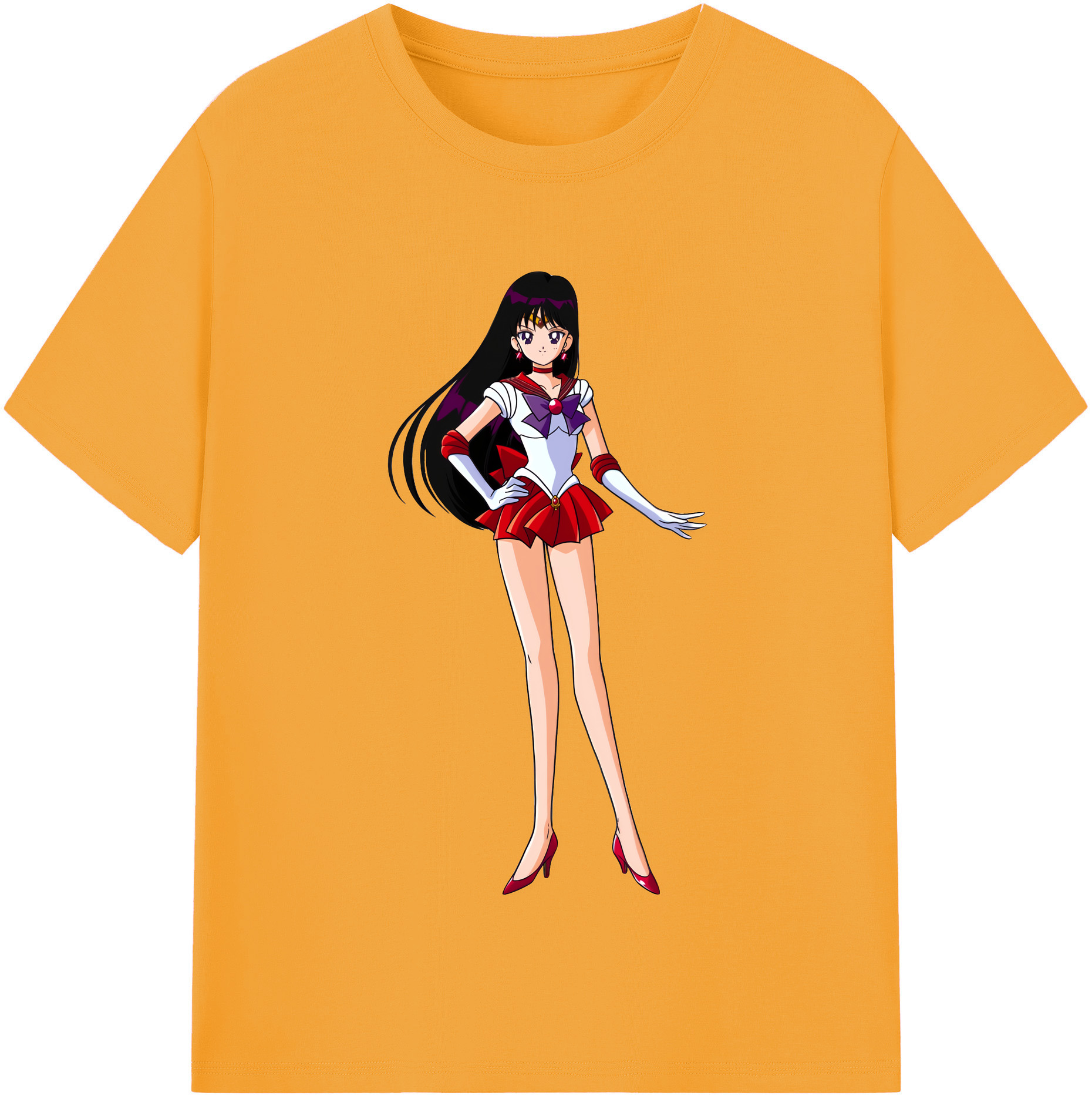 （画像用） 美少女戦士セーラームーン 火野レイ ひの レイ Sailor Moon Hino Rei （セーラーマーズ,Sailor Mars） レディースカジュアルプリントTシャツ（綿100％）