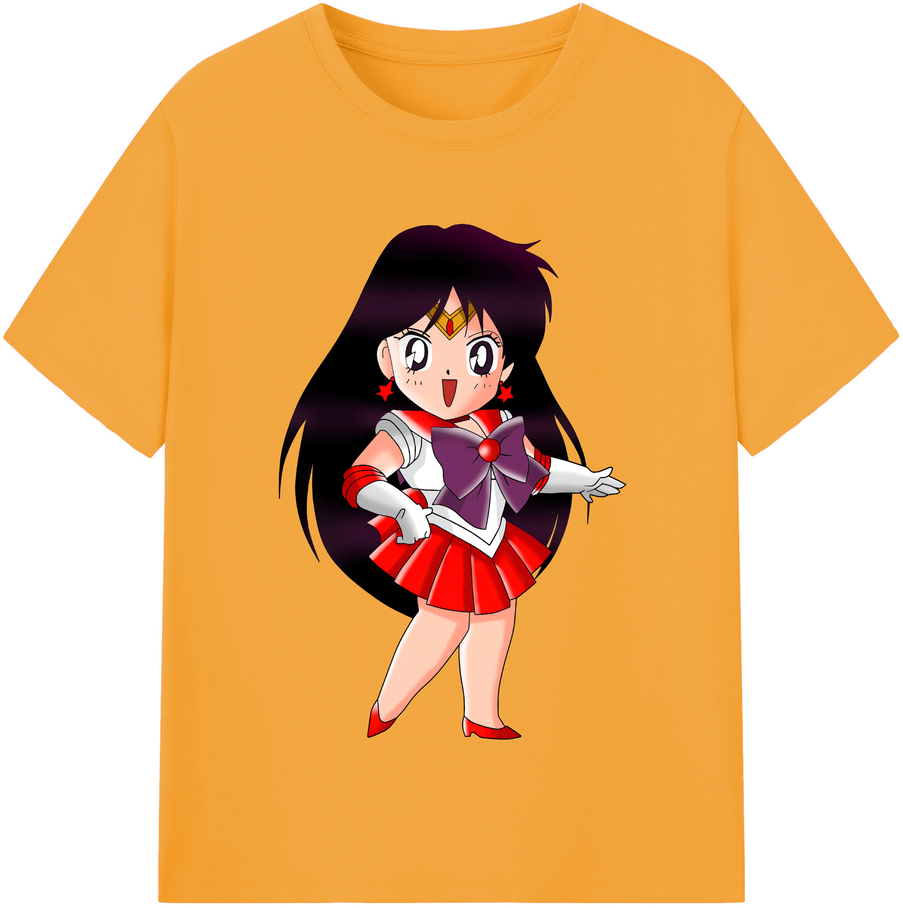 （画像用） 美少女戦士セーラームーン 火野レイ ひの レイ Sailor Moon Hino Rei （セーラーマーズ,Sailor Mars） レディースカジュアルプリントTシャツ（綿100％）