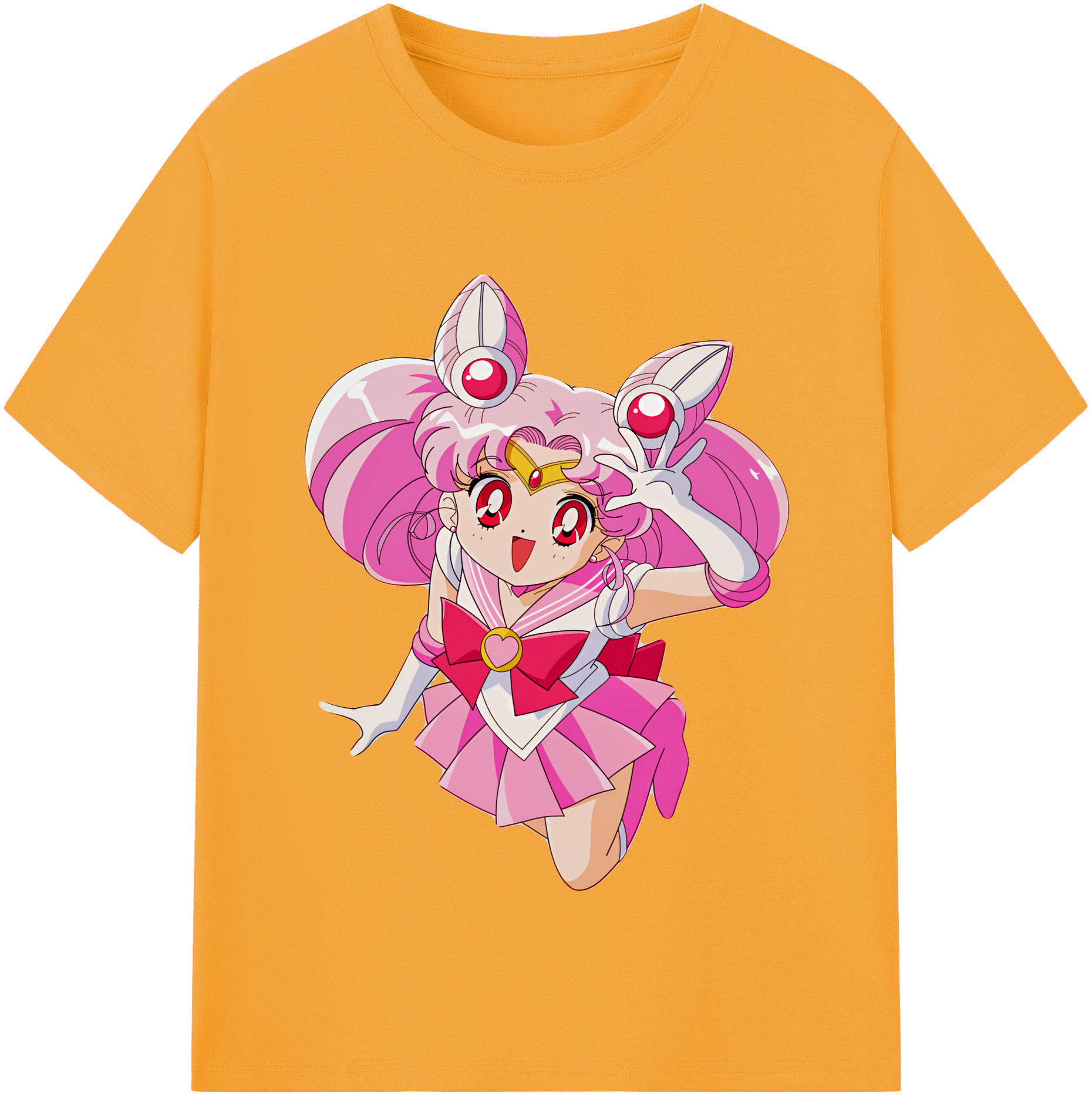 （画像用） 美少女戦士セーラームーン ちびうさ Sailor Moon Chibiusa Tsukino Usagi Small Lady Serenity レディースカジュアルプリントTシャツ（綿100％）