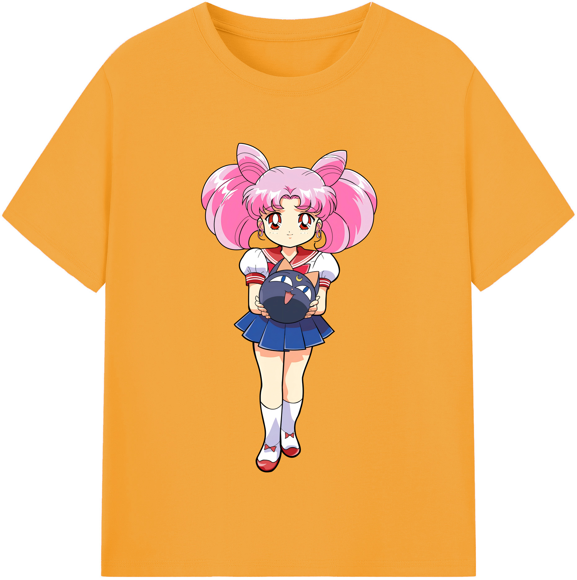 （画像用） 美少女戦士セーラームーン ちびうさ Sailor Moon Chibiusa Tsukino Usagi Small Lady Serenity レディースカジュアルプリントTシャツ（綿100％）