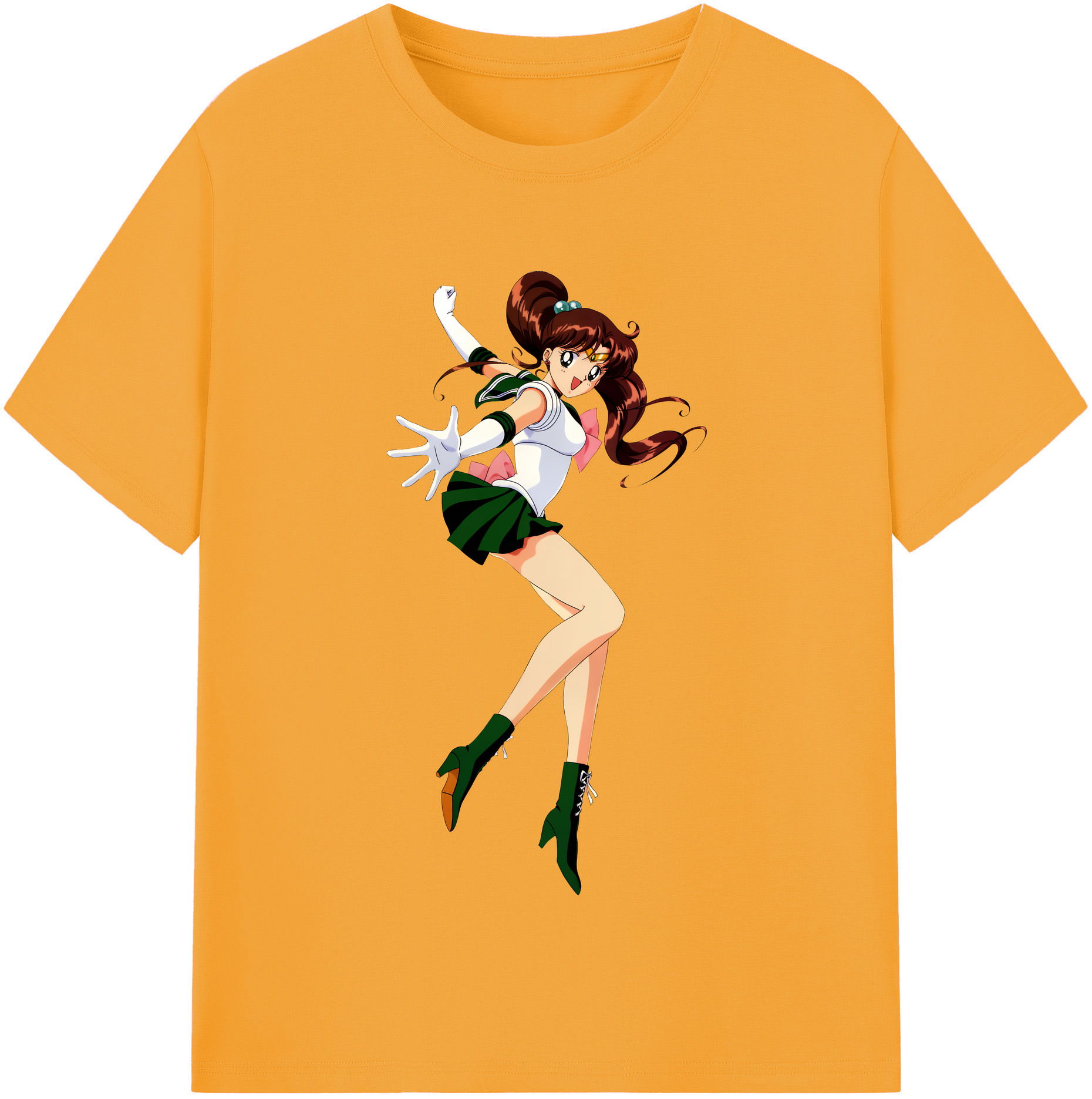 （画像用） 美少女戦士セーラームーン 木野 まこと きの まこと Sailor Moon Kino Makoto （セーラージュピター；Sailor Jupiter） レディースカジュアルプリントTシャツ（綿100％）