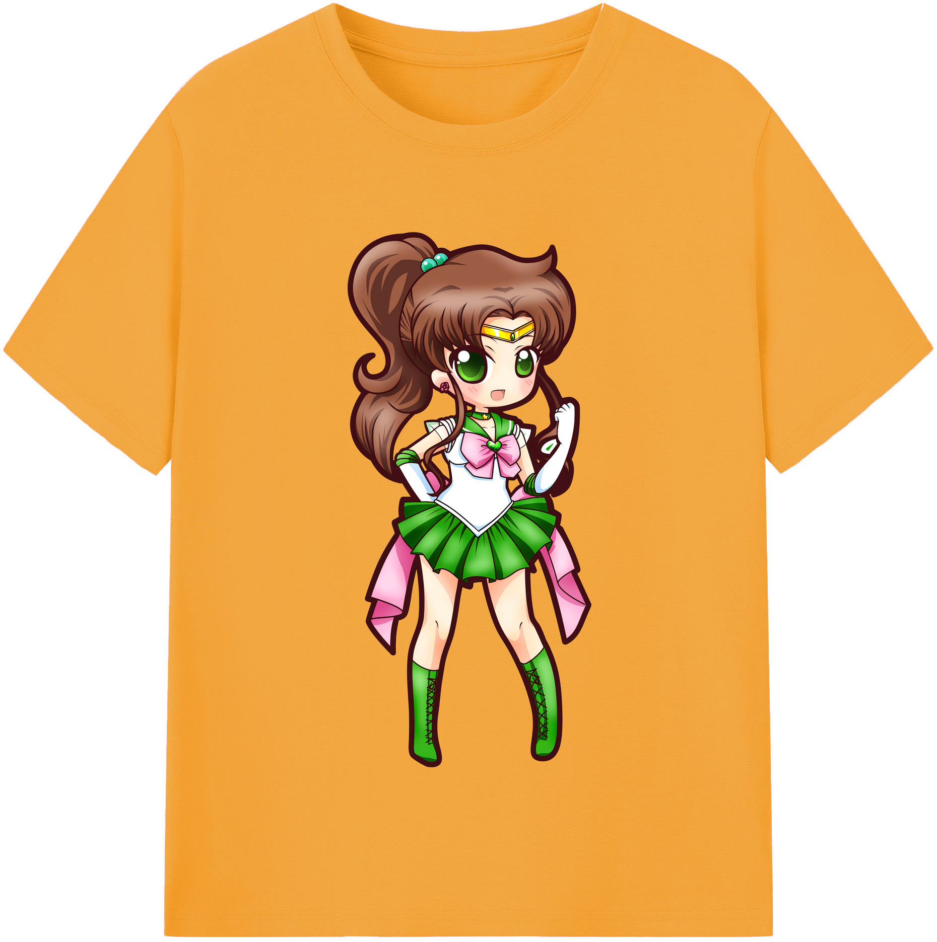 （画像用） 美少女戦士セーラームーン 木野 まこと きの まこと Sailor Moon Kino Makoto （セーラージュピター；Sailor Jupiter） レディースカジュアルプリントTシャツ（綿100％）