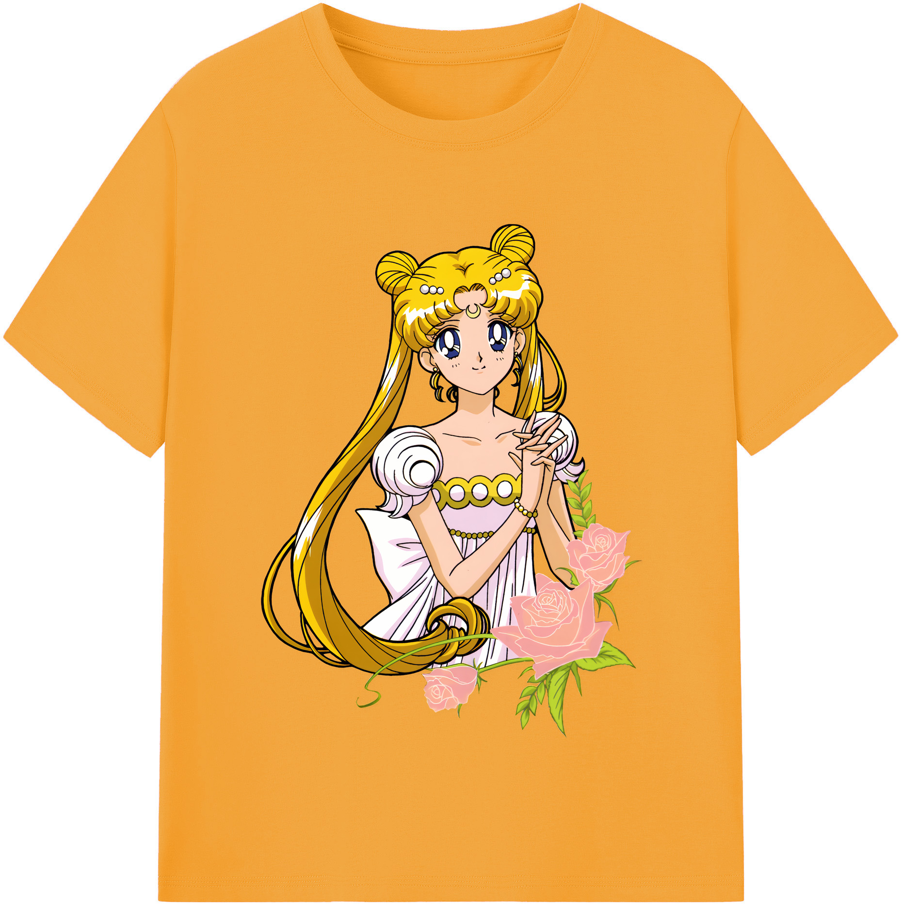 （画像用） 美少女戦士セーラームーン 愛野 美奈子 あいの みなこ Sailor Moon Aino Minako レディースカジュアルプリントTシャツ（綿100％）