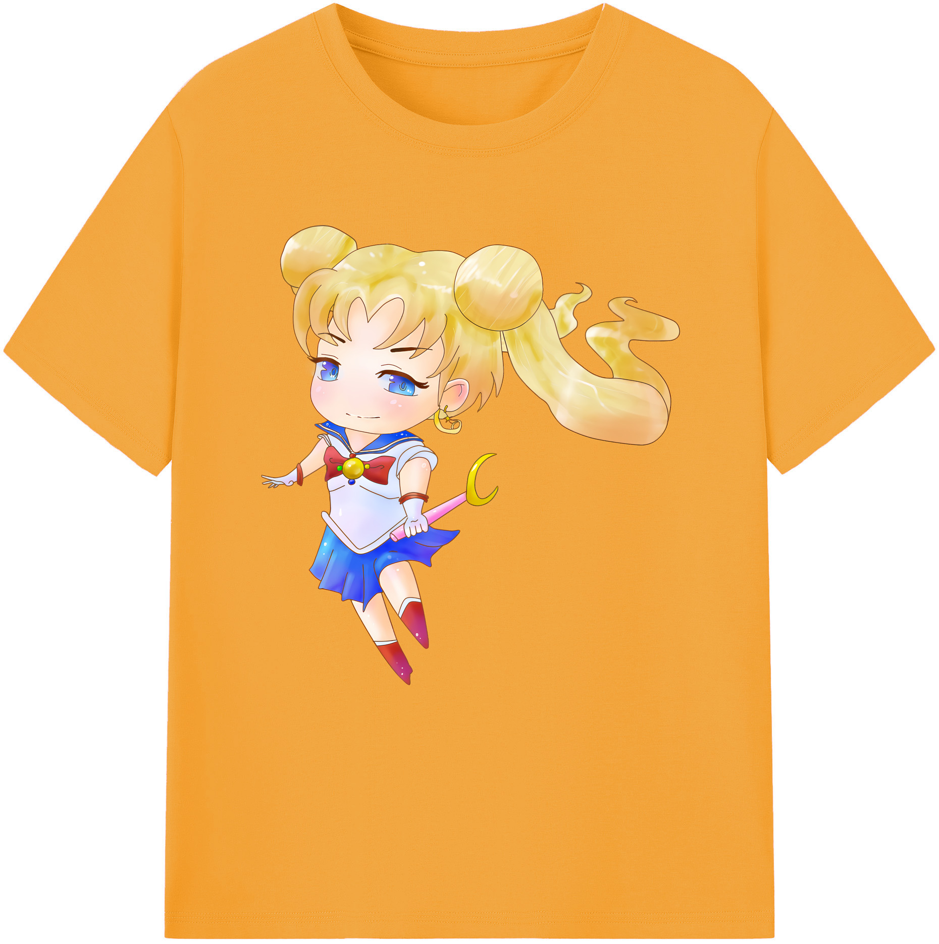 （画像用） 美少女戦士セーラームーン 愛野 美奈子 あいの みなこ Sailor Moon Aino Minako レディースカジュアルプリントTシャツ（綿100％）