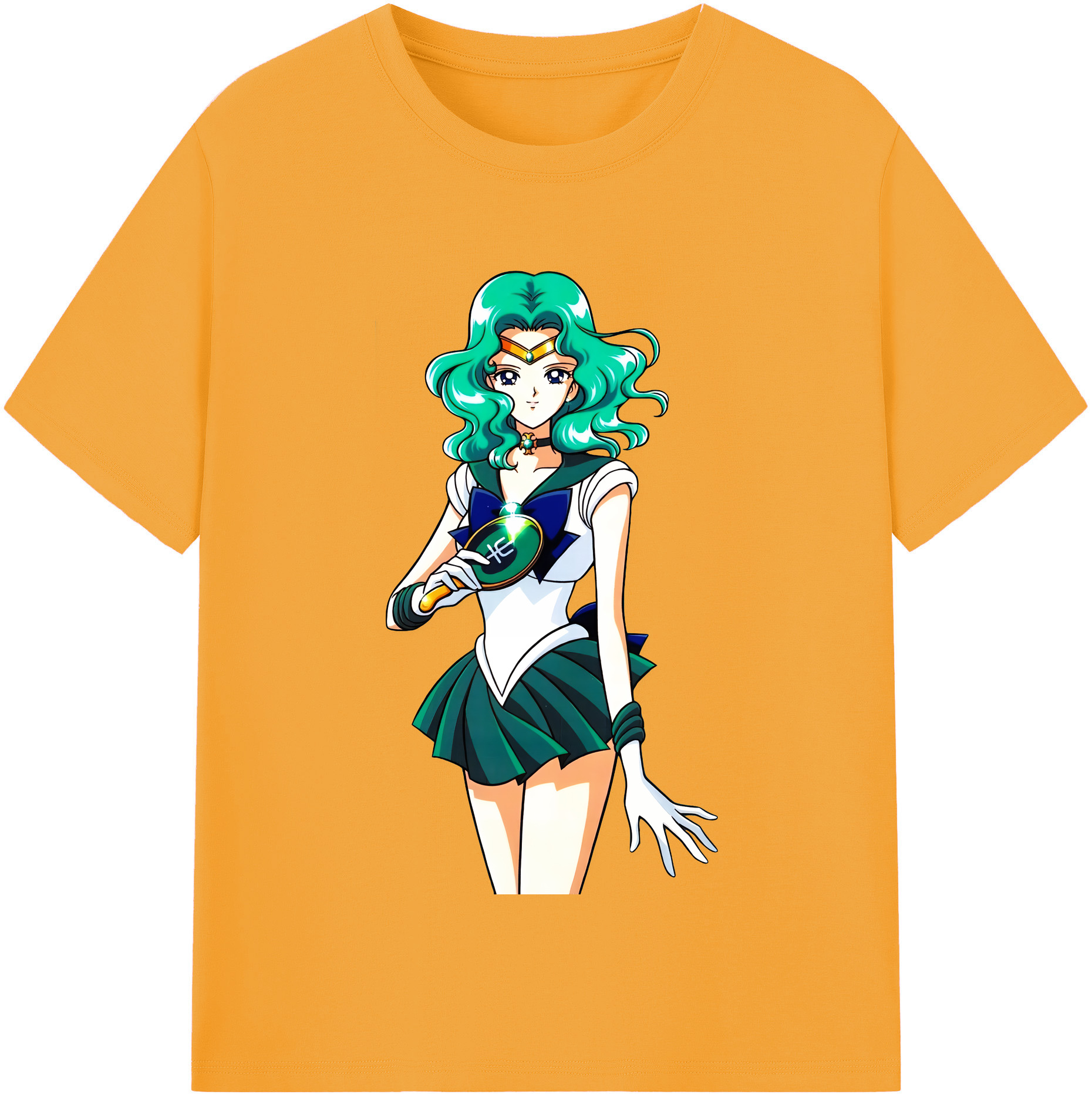 （画像用） 美少女戦士セーラームーン 海王 みちる（かいおう みちる） Sailor Moon Kaiou Michiru レディースカジュアルプリントTシャツ（綿100％）