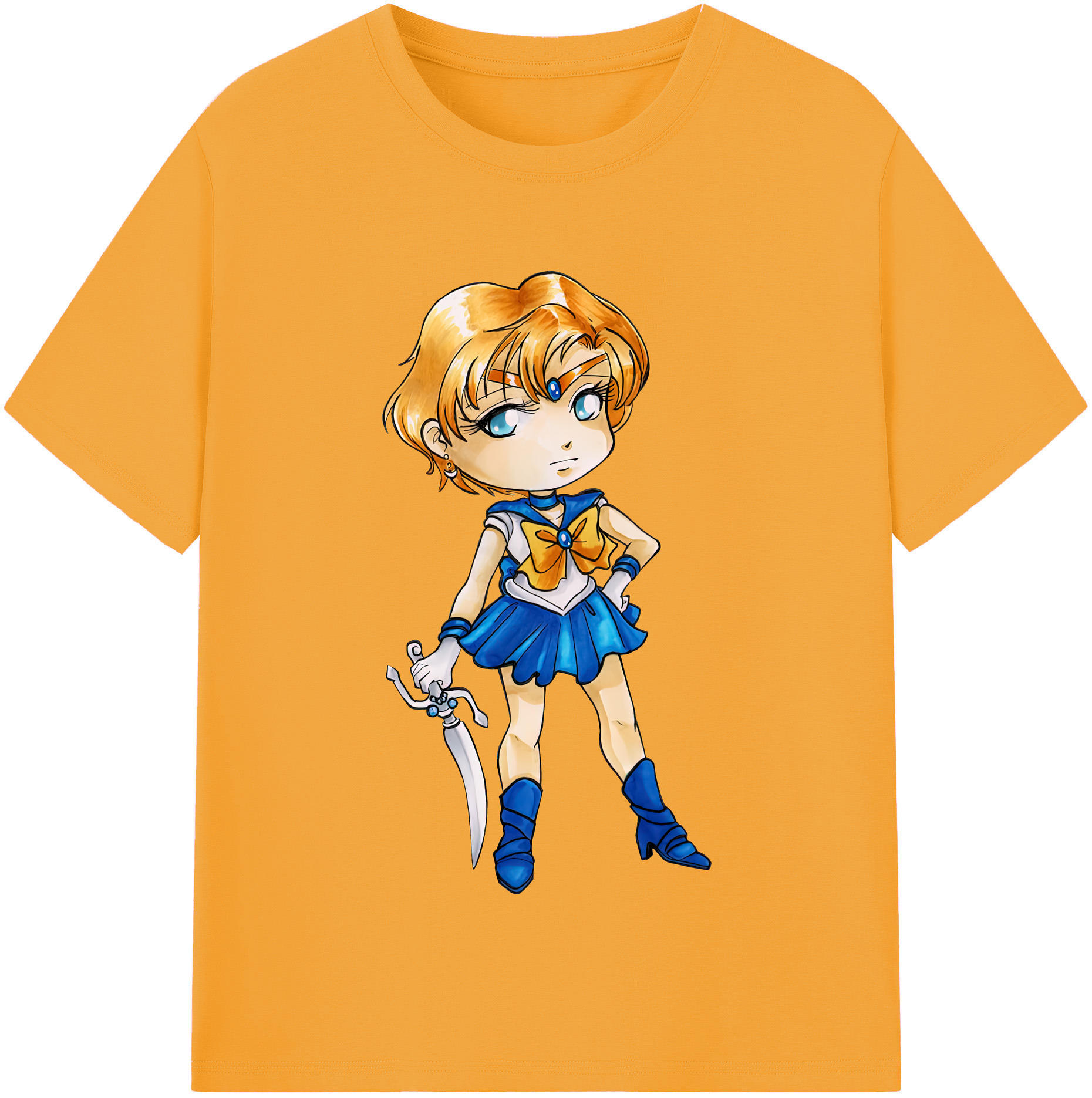 （画像用） 美少女戦士セーラームーン 天王はるか Sailor Moon Tenoh Haruka レディースカジュアルプリントTシャツ（綿100％）