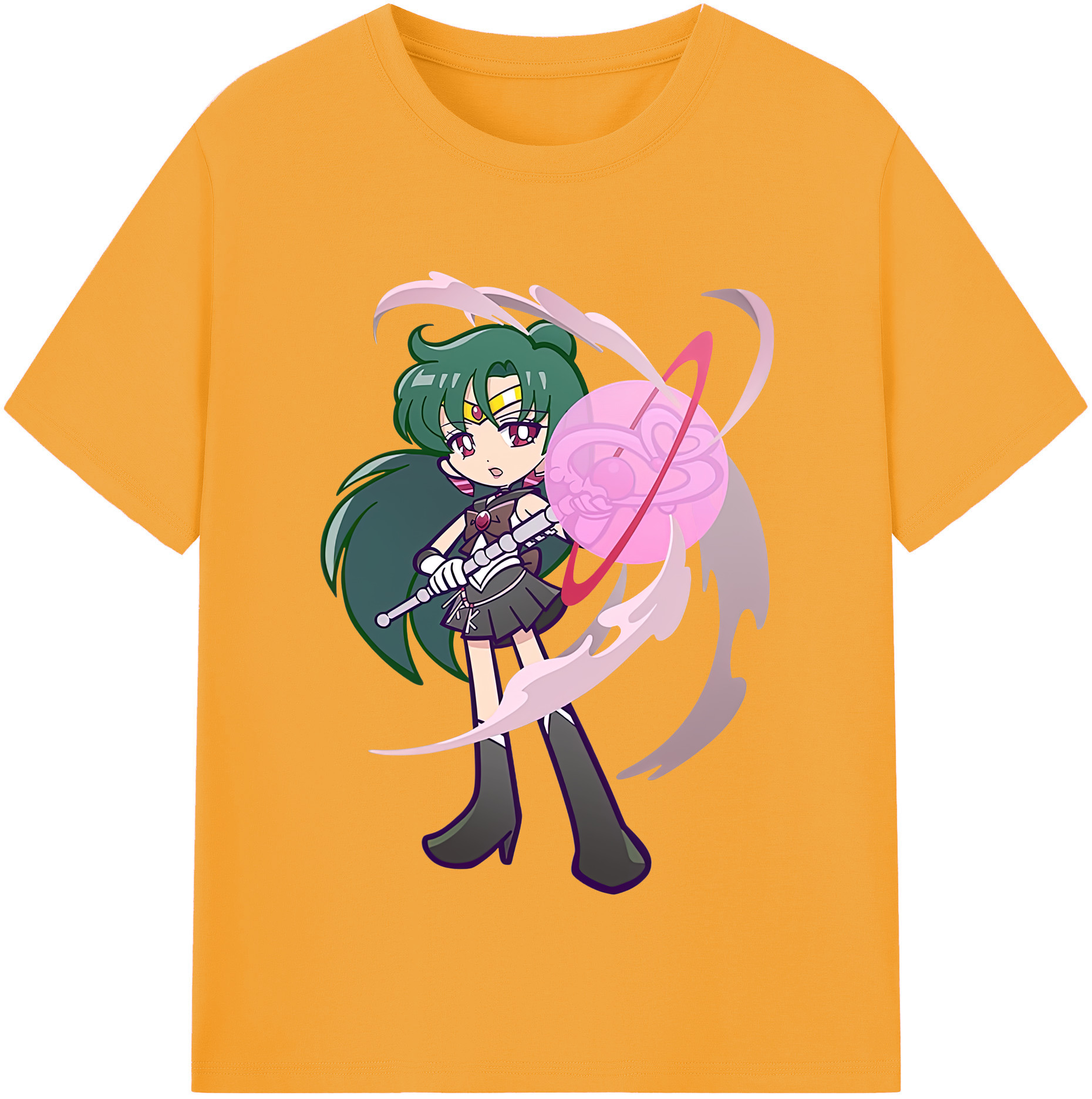 （画像用） 美少女戦士セーラームーン 冥王せつな Sailor Moon Meiou Setsuna レディースカジュアルプリントTシャツ（綿100％）