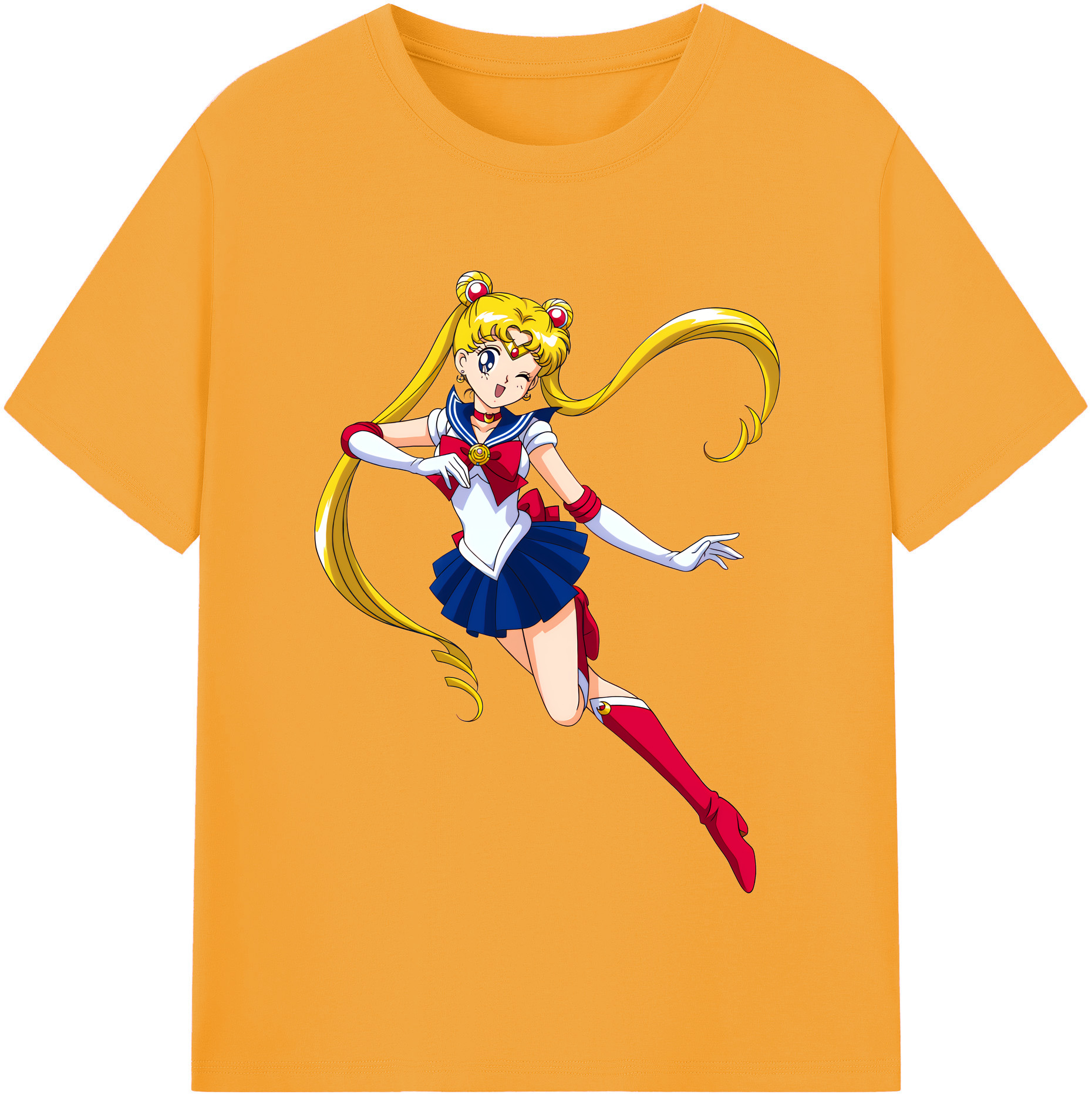 （画像用） 美少女戦士セーラームーン 月野 うさぎ つきの うさぎ Sailor Moon Tsukino Usagi レディースカジュアルプリントTシャツ（綿100％）
