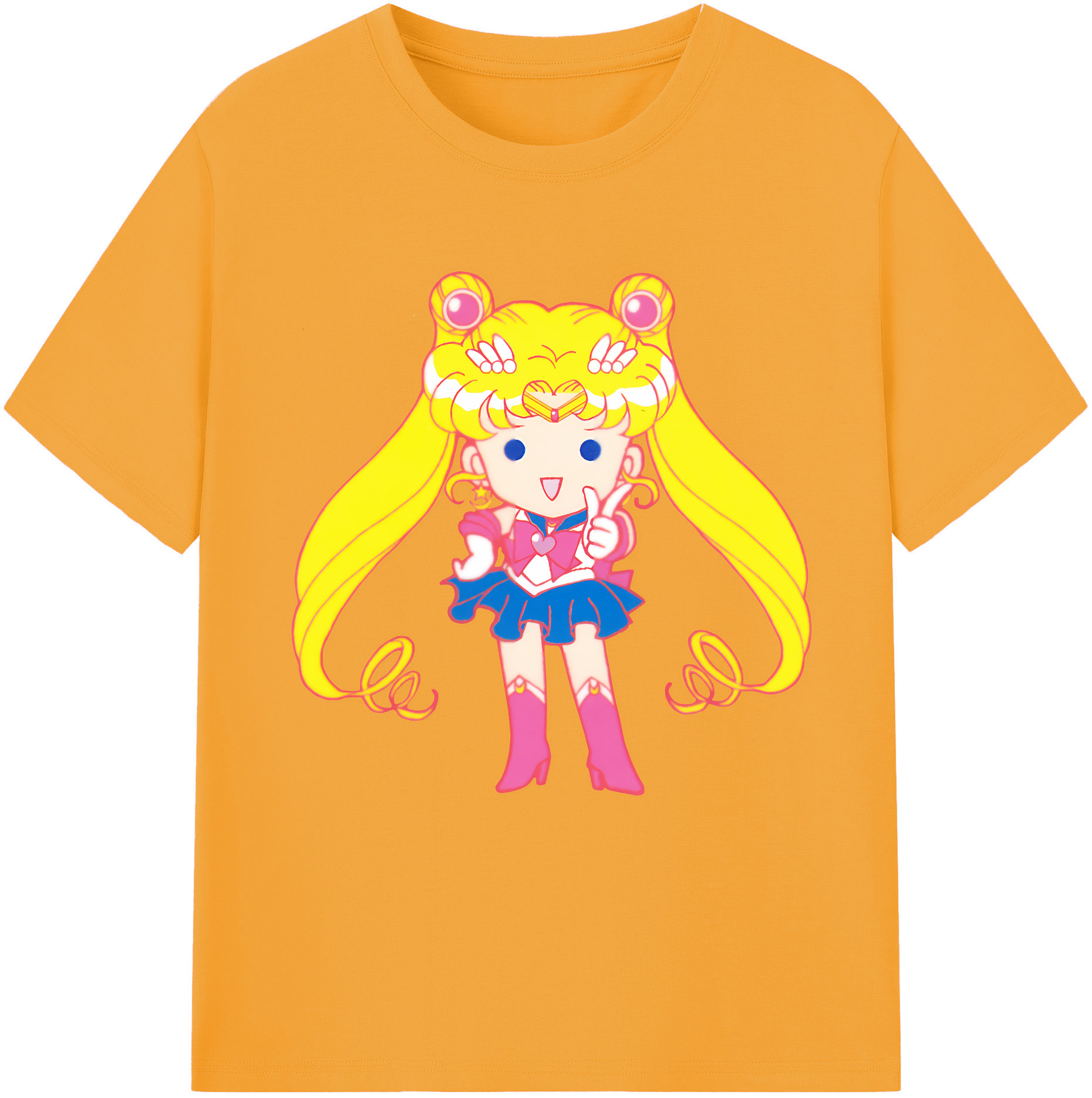 （画像用） 美少女戦士セーラームーン 月野 うさぎ つきの うさぎ Sailor Moon Tsukino Usagi レディースカジュアルプリントTシャツ（綿100％）