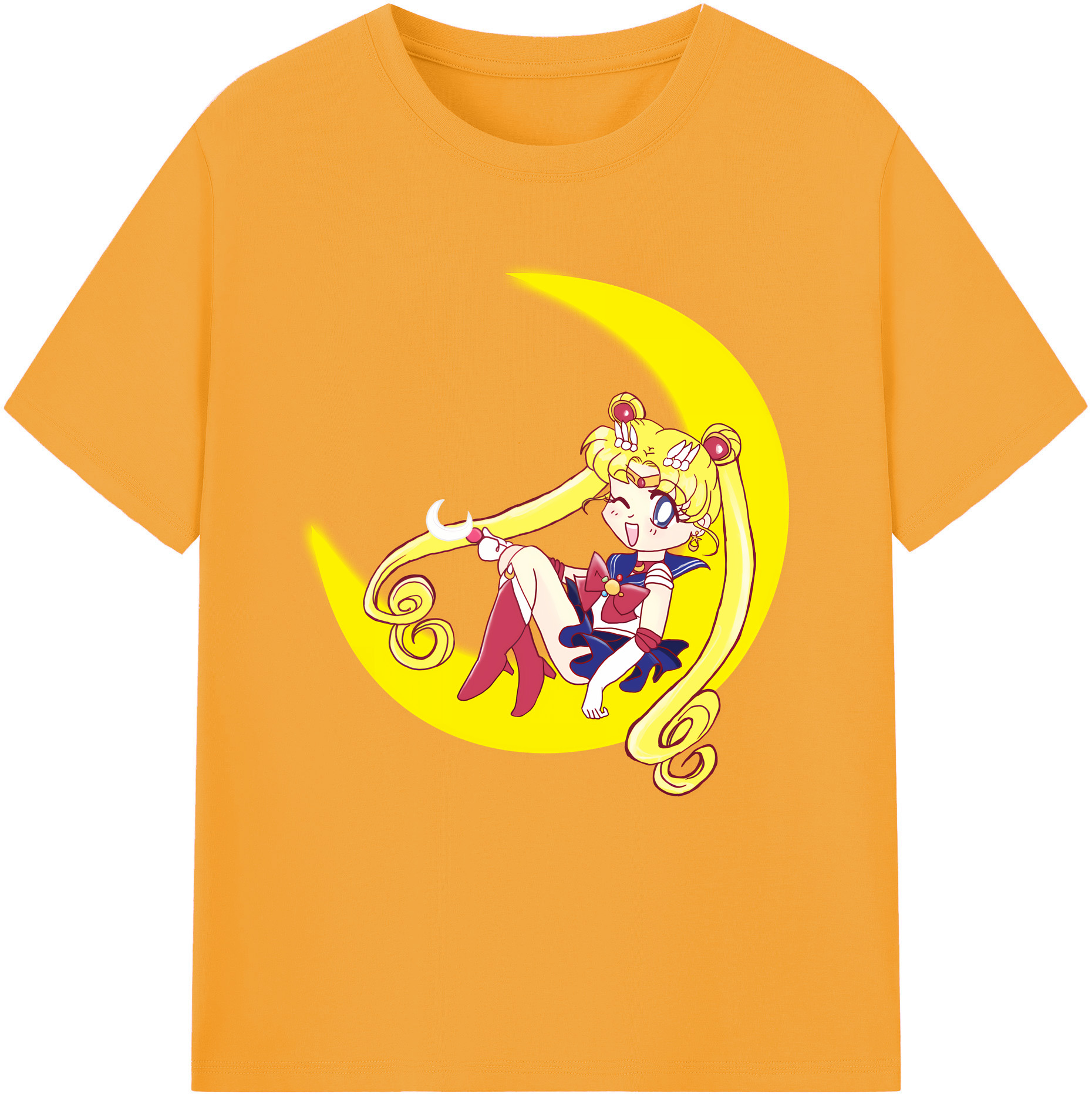 （画像用） 美少女戦士セーラームーン 月野 うさぎ つきの うさぎ Sailor Moon Tsukino Usagi レディースカジュアルプリントTシャツ（綿100％）