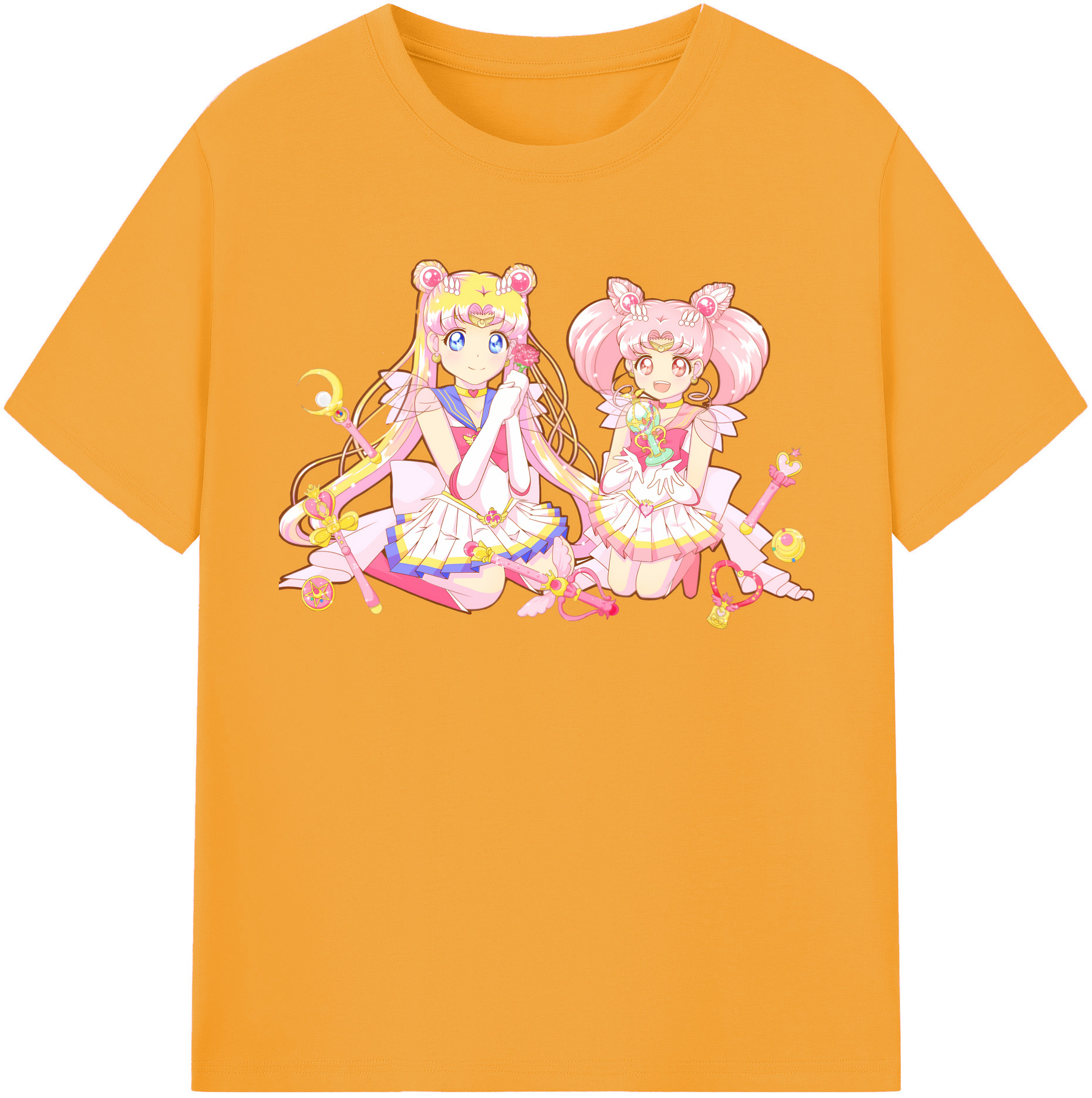 （画像用） 美少女戦士セーラームーン 月野 うさぎ つきの うさぎ Sailor Moon Tsukino Usagi レディースカジュアルプリントTシャツ（綿100％）