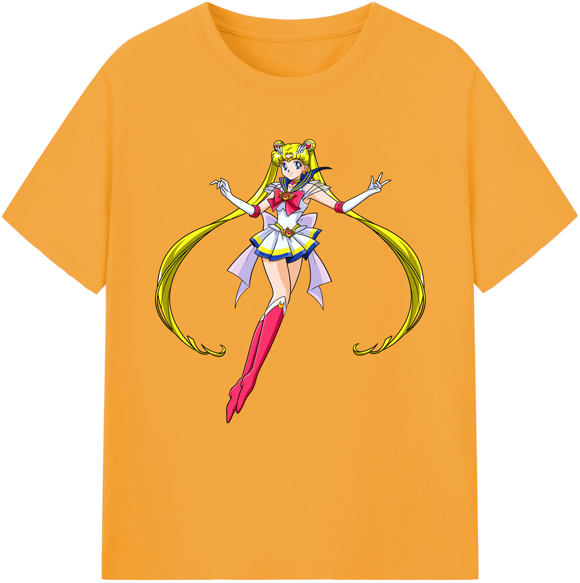 （画像用） 美少女戦士セーラームーン 月野 うさぎ つきの うさぎ Sailor Moon Tsukino Usagi レディースカジュアルプリントTシャツ（綿100％）