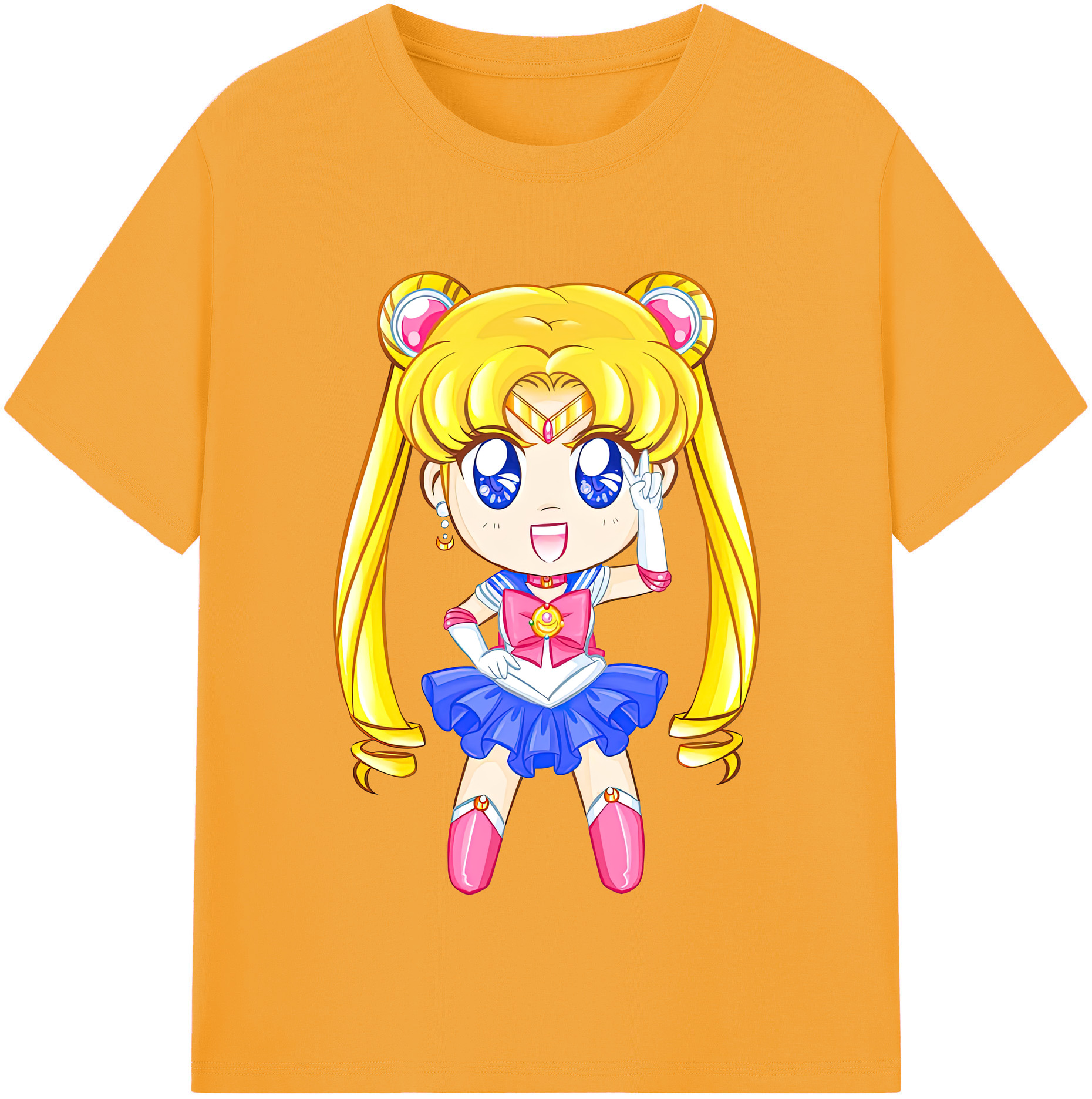（画像用） 美少女戦士セーラームーン 月野 うさぎ つきの うさぎ Sailor Moon Tsukino Usagi レディースカジュアルプリントTシャツ（綿100％）