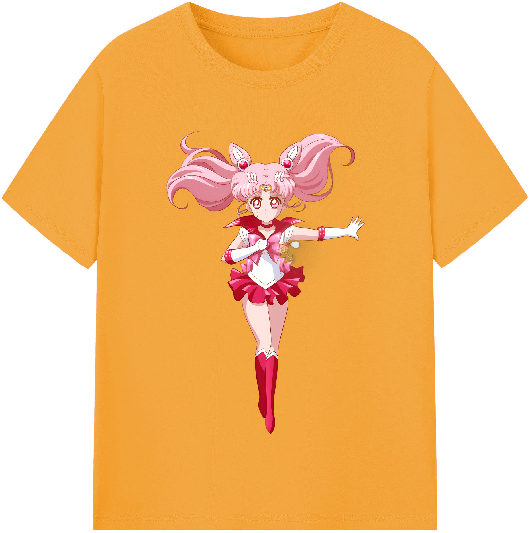 （画像用） 美少女戦士セーラームーン ちびうさ Sailor Moon Chibiusa Tsukino Usagi Small Lady Serenity レディースカジュアルプリントTシャツ（綿100％）