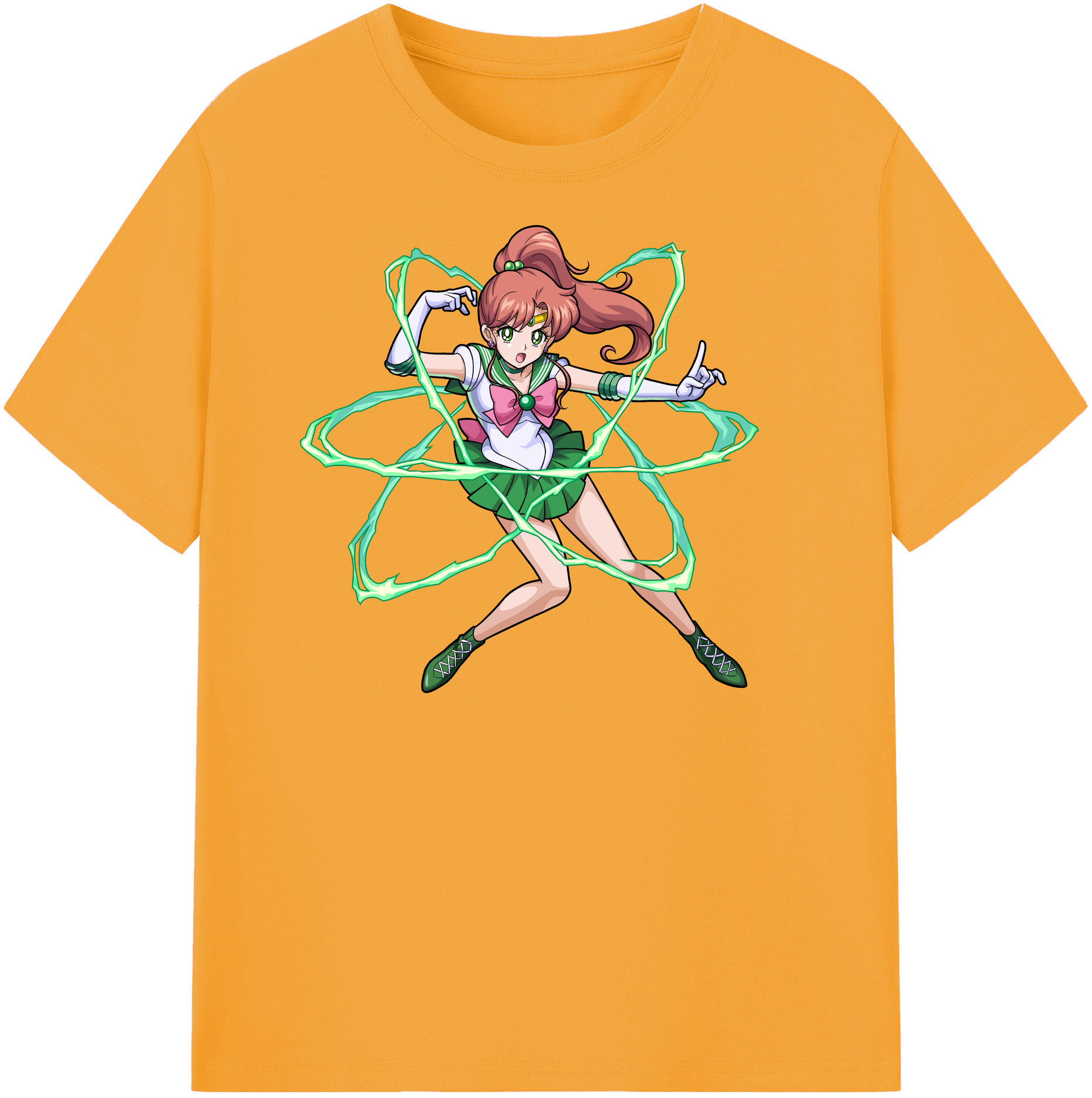 （画像用） 美少女戦士セーラームーン 木野 まこと きの まこと Sailor Moon Kino Makoto （セーラージュピター；Sailor Jupiter） レディースカジュアルプリントTシャツ（綿100％）