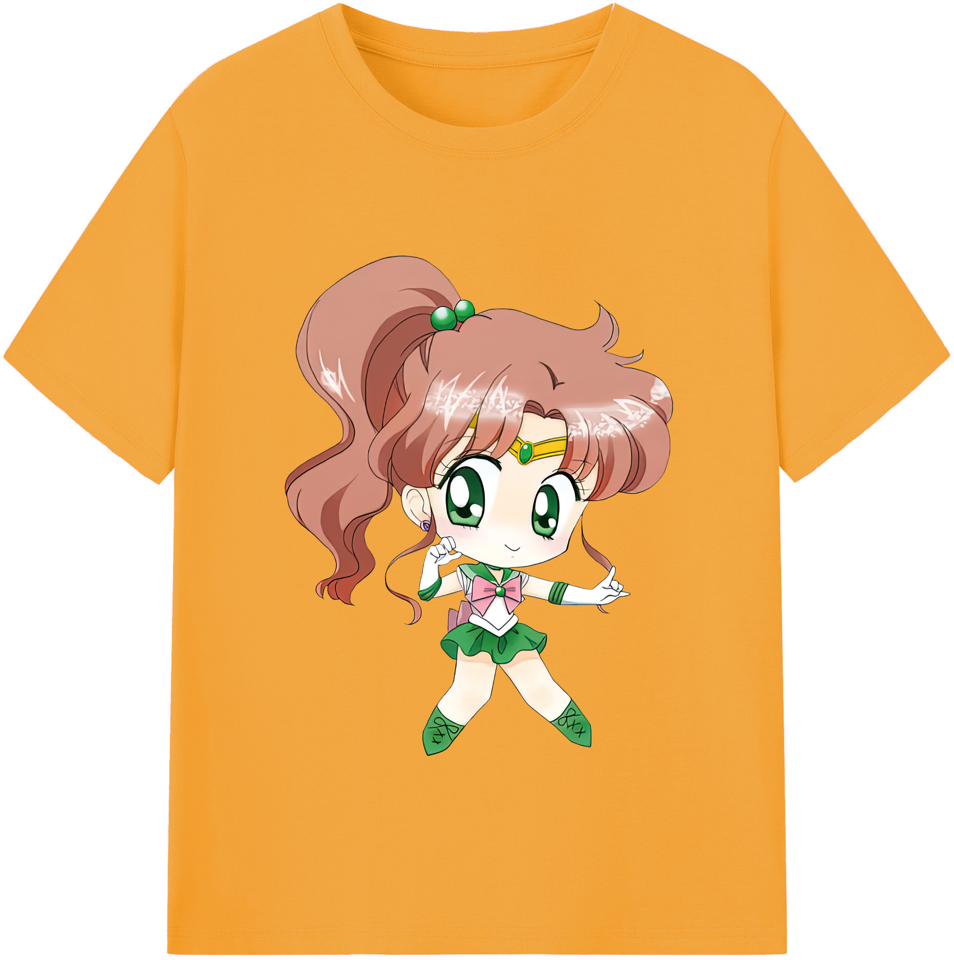 （画像用） 美少女戦士セーラームーン 木野 まこと きの まこと Sailor Moon Kino Makoto （セーラージュピター；Sailor Jupiter） レディースカジュアルプリントTシャツ（綿100％）