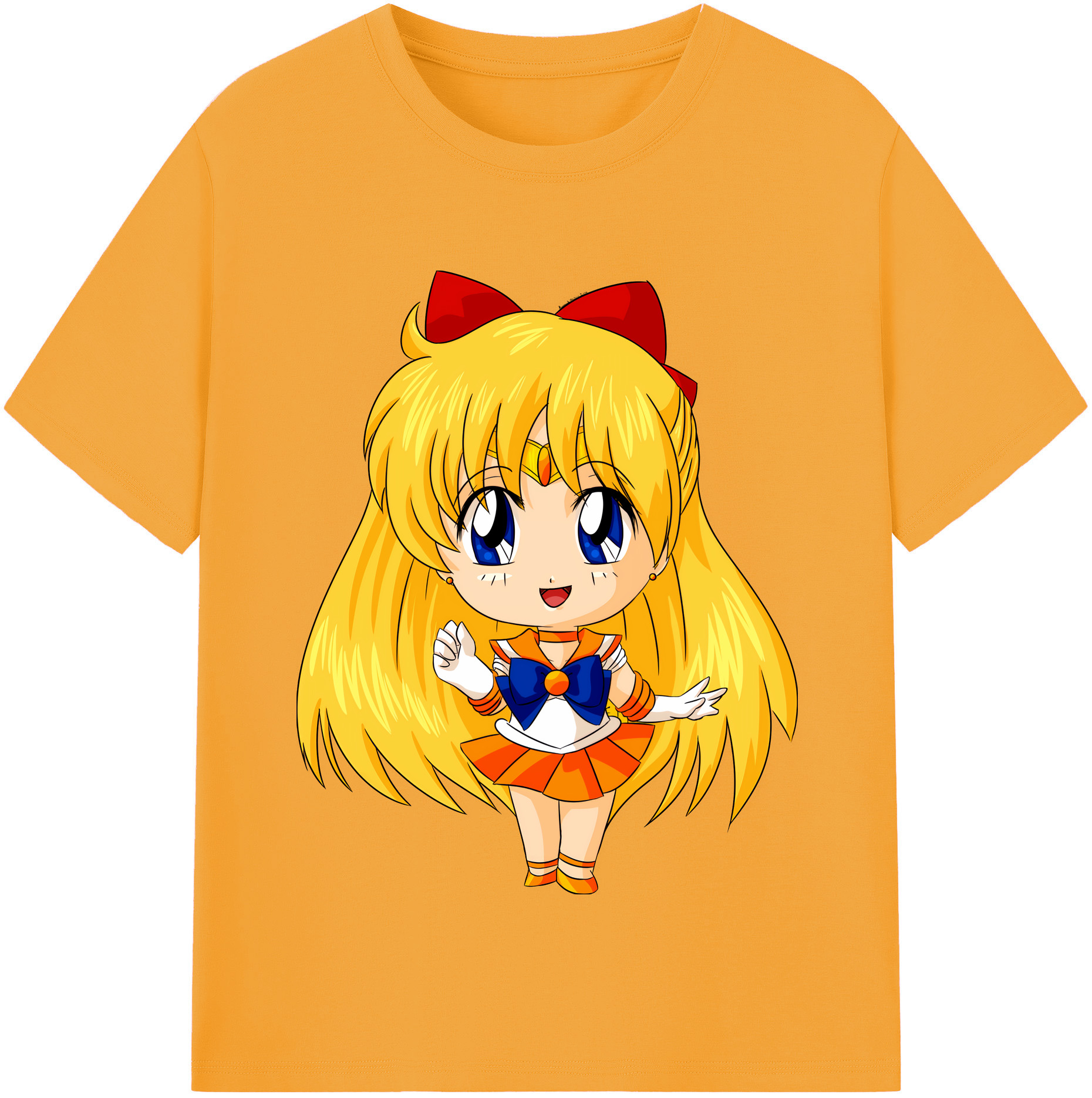 （画像用） 美少女戦士セーラームーン 愛野 美奈子 あいの みなこ Sailor Moon Aino Minako レディースカジュアルプリントTシャツ（綿100％）