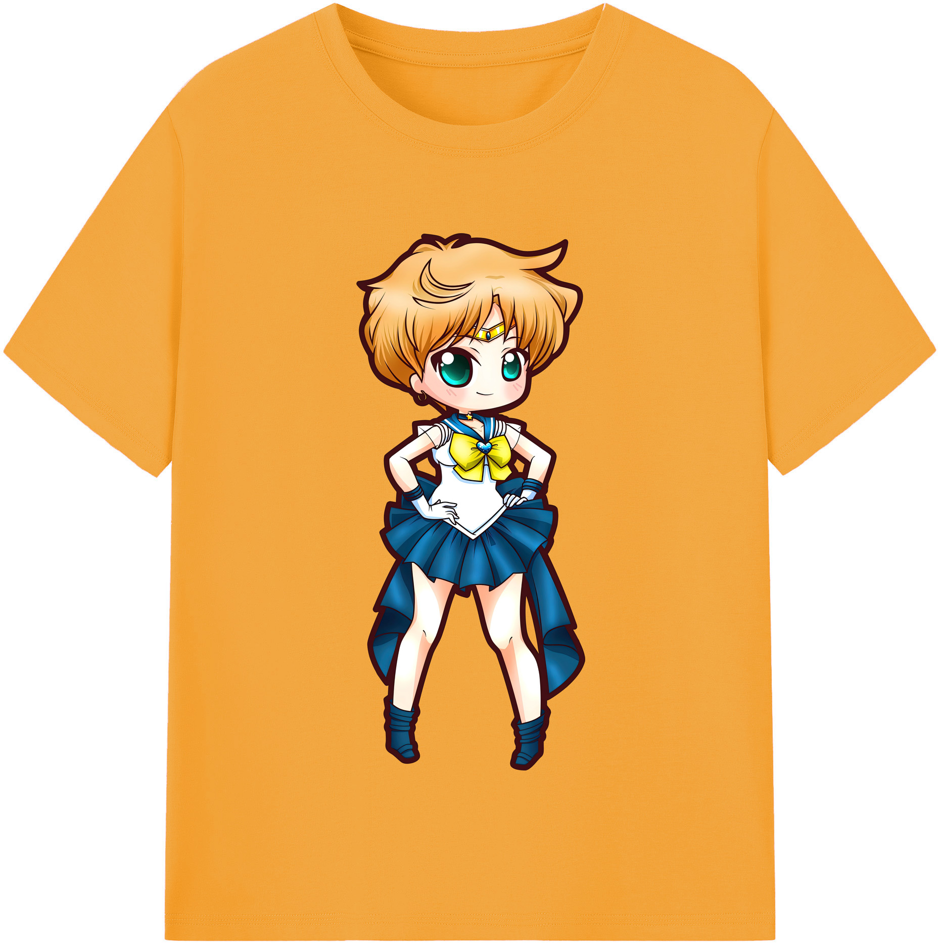（画像用） 美少女戦士セーラームーン 天王はるか Sailor Moon Tenoh Haruka レディースカジュアルプリントTシャツ（綿100％）