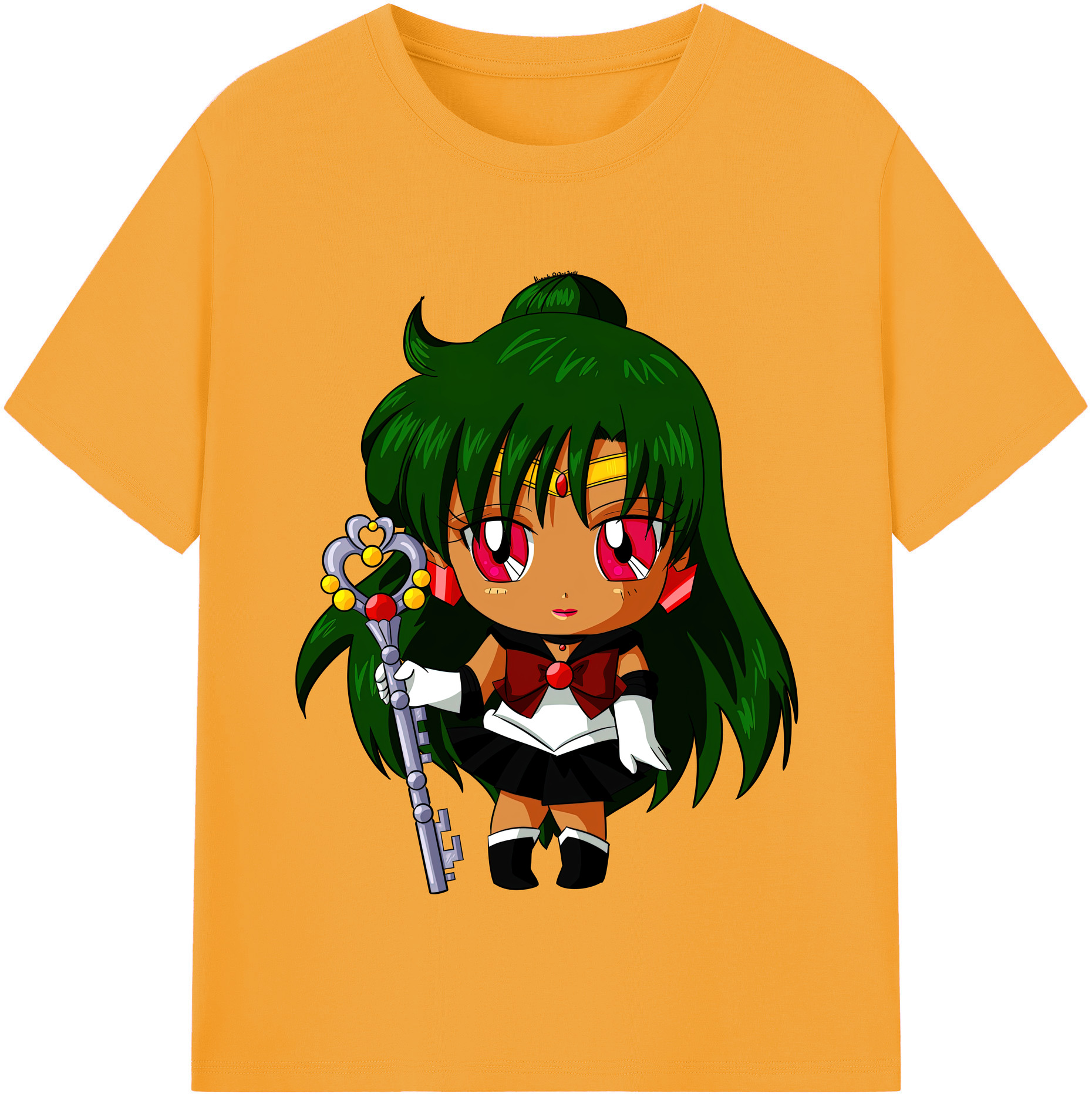 （画像用） 美少女戦士セーラームーン 冥王せつな Sailor Moon Meiou Setsuna レディースカジュアルプリントTシャツ（綿100％）
