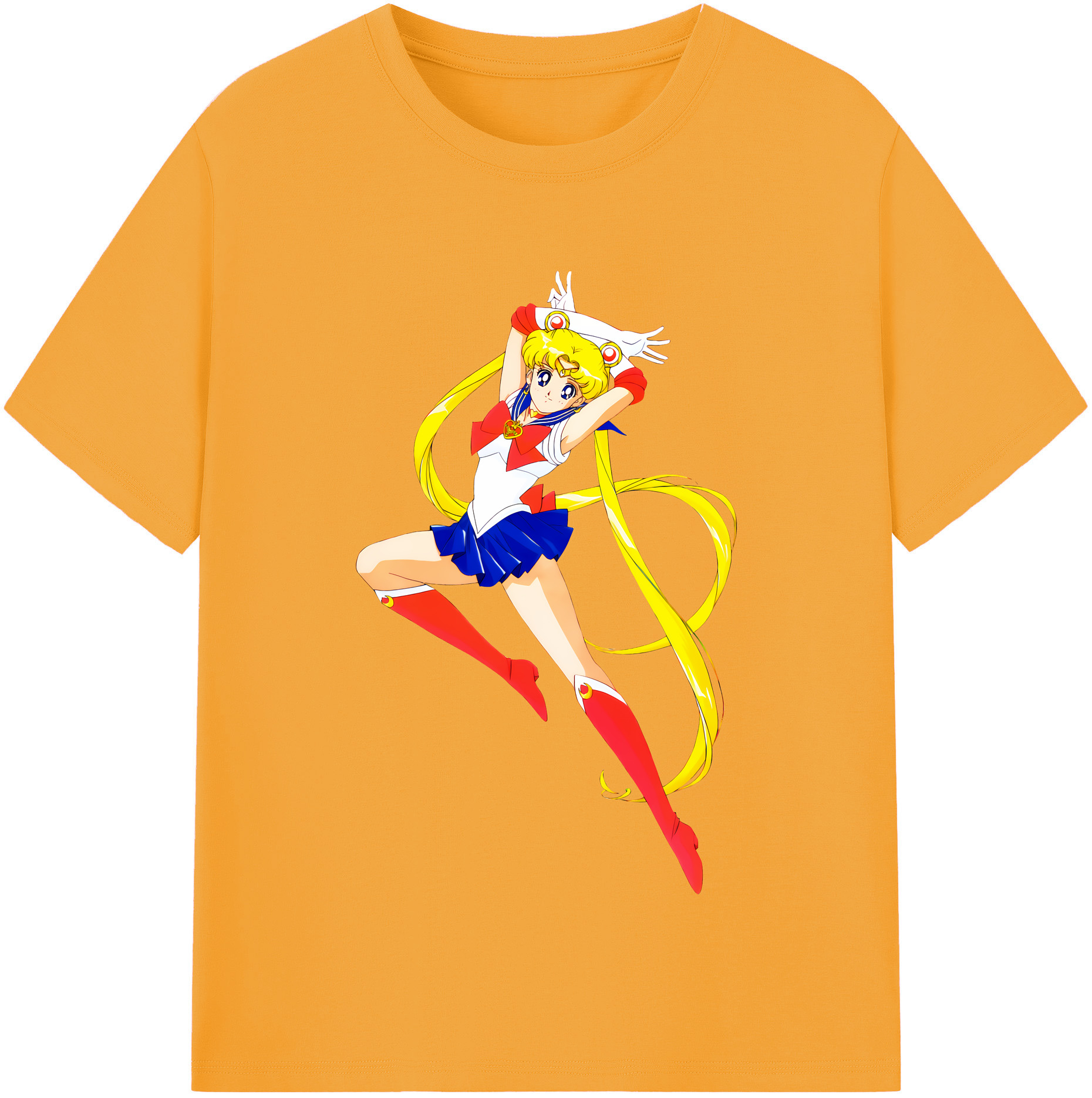 （画像用） 美少女戦士セーラームーン 月野 うさぎ つきの うさぎ Sailor Moon Tsukino Usagi レディースカジュアルプリントTシャツ（綿100％）