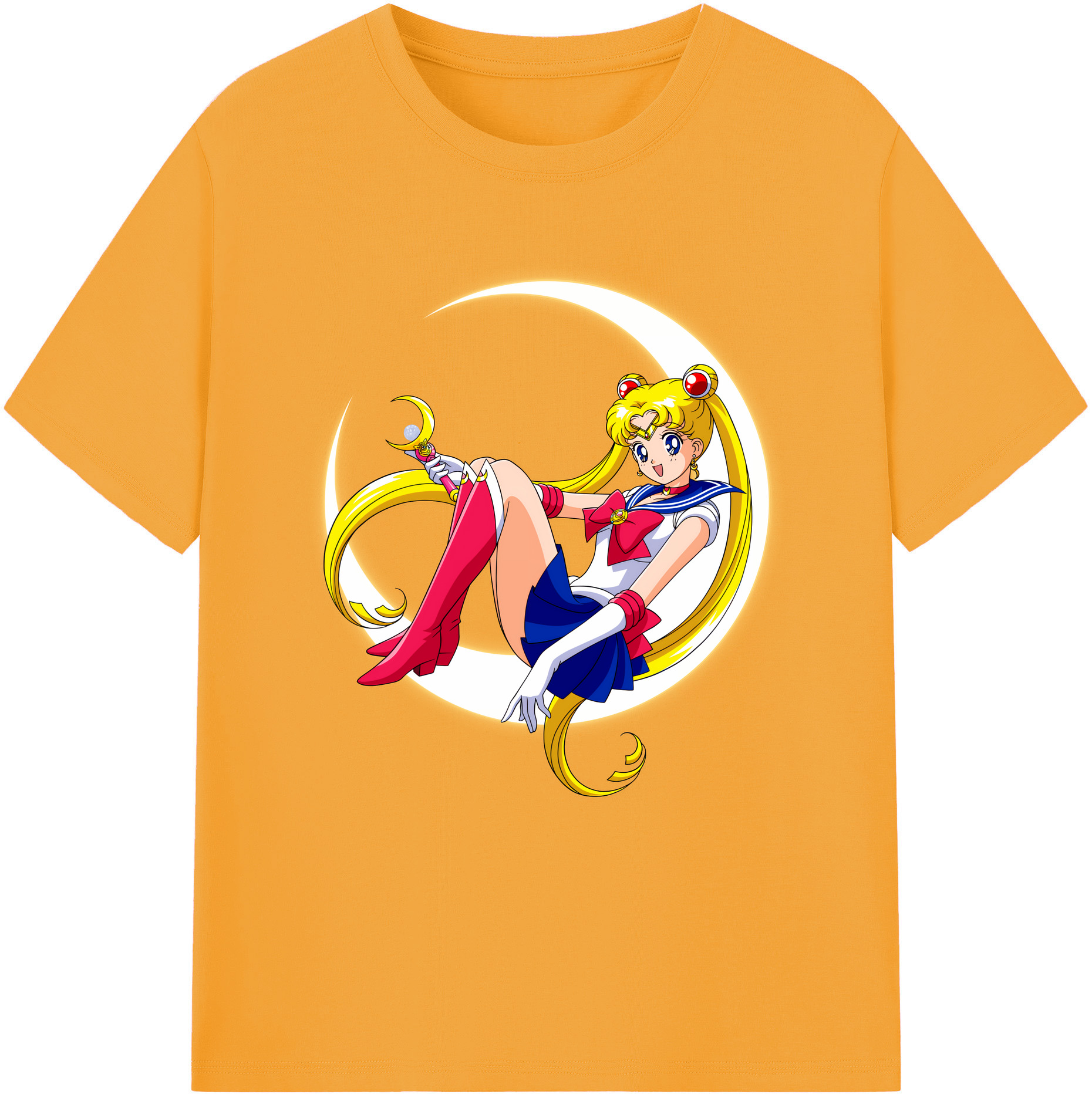 （画像用） 美少女戦士セーラームーン 月野 うさぎ つきの うさぎ Sailor Moon Tsukino Usagi レディースカジュアルプリントTシャツ（綿100％）