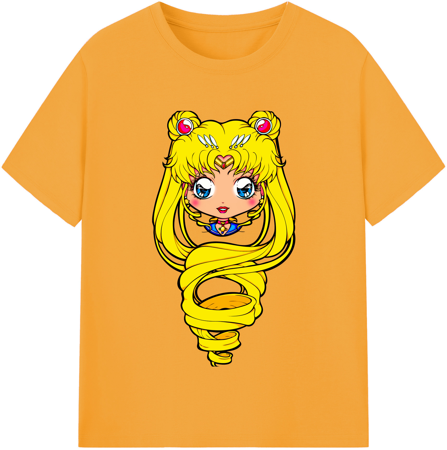 （画像用） 美少女戦士セーラームーン 月野 うさぎ つきの うさぎ Sailor Moon Tsukino Usagi レディースカジュアルプリントTシャツ（綿100％）