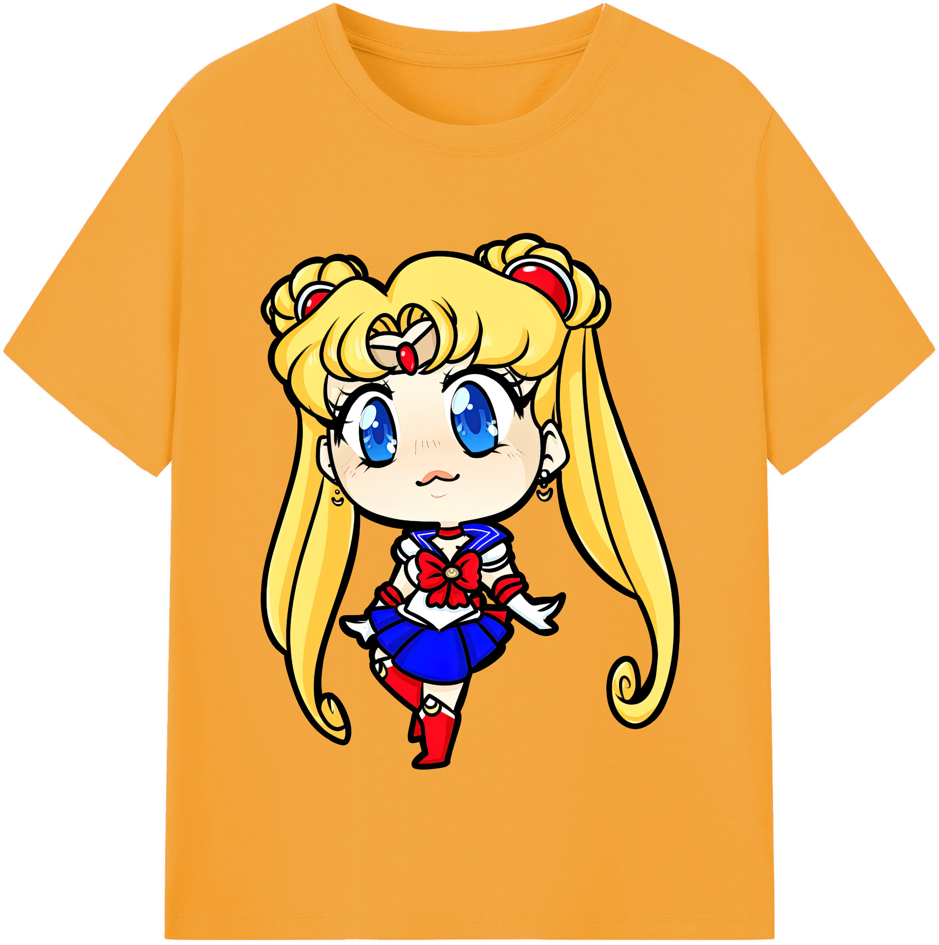 （画像用） 美少女戦士セーラームーン 月野 うさぎ つきの うさぎ Sailor Moon Tsukino Usagi レディースカジュアルプリントTシャツ（綿100％）