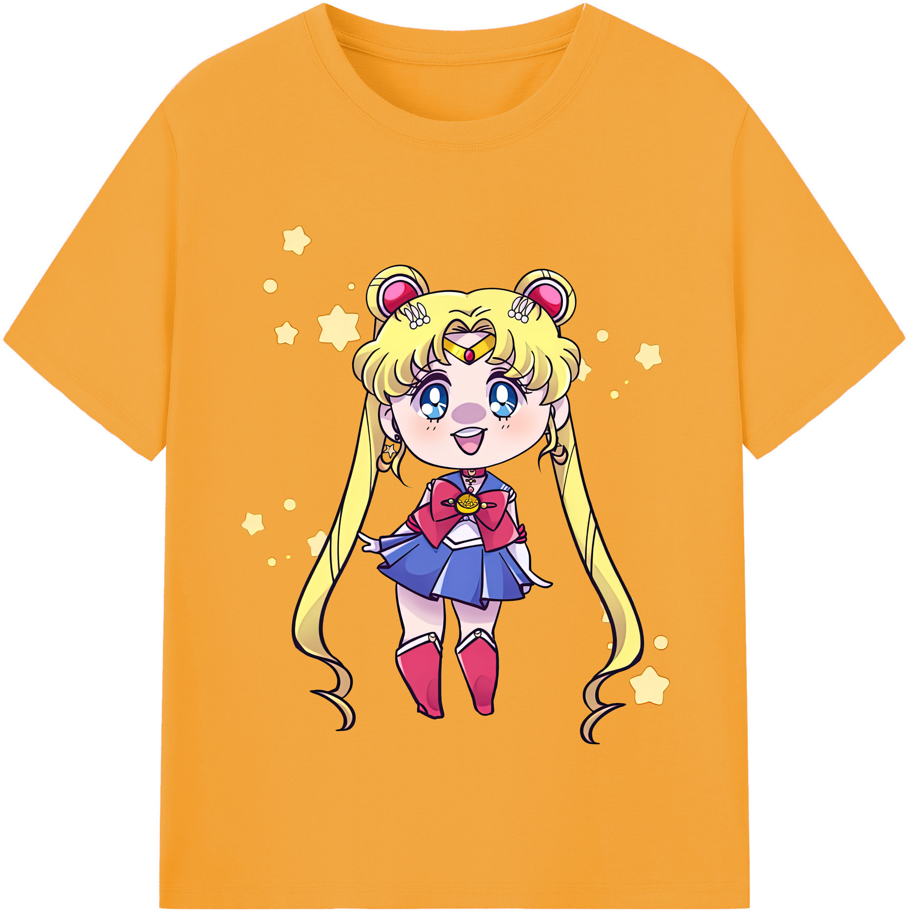 （画像用） 美少女戦士セーラームーン 月野 うさぎ つきの うさぎ Sailor Moon Tsukino Usagi レディースカジュアルプリントTシャツ（綿100％）