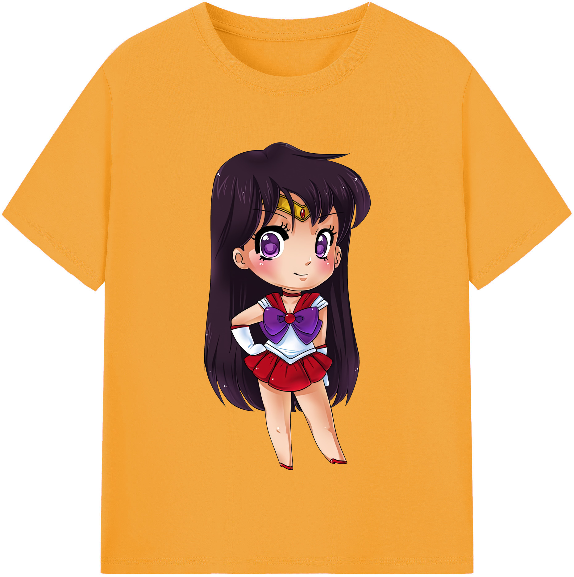 （画像用） 美少女戦士セーラームーン 火野レイ ひの レイ Sailor Moon Hino Rei （セーラーマーズ,Sailor Mars） レディースカジュアルプリントTシャツ（綿100％）