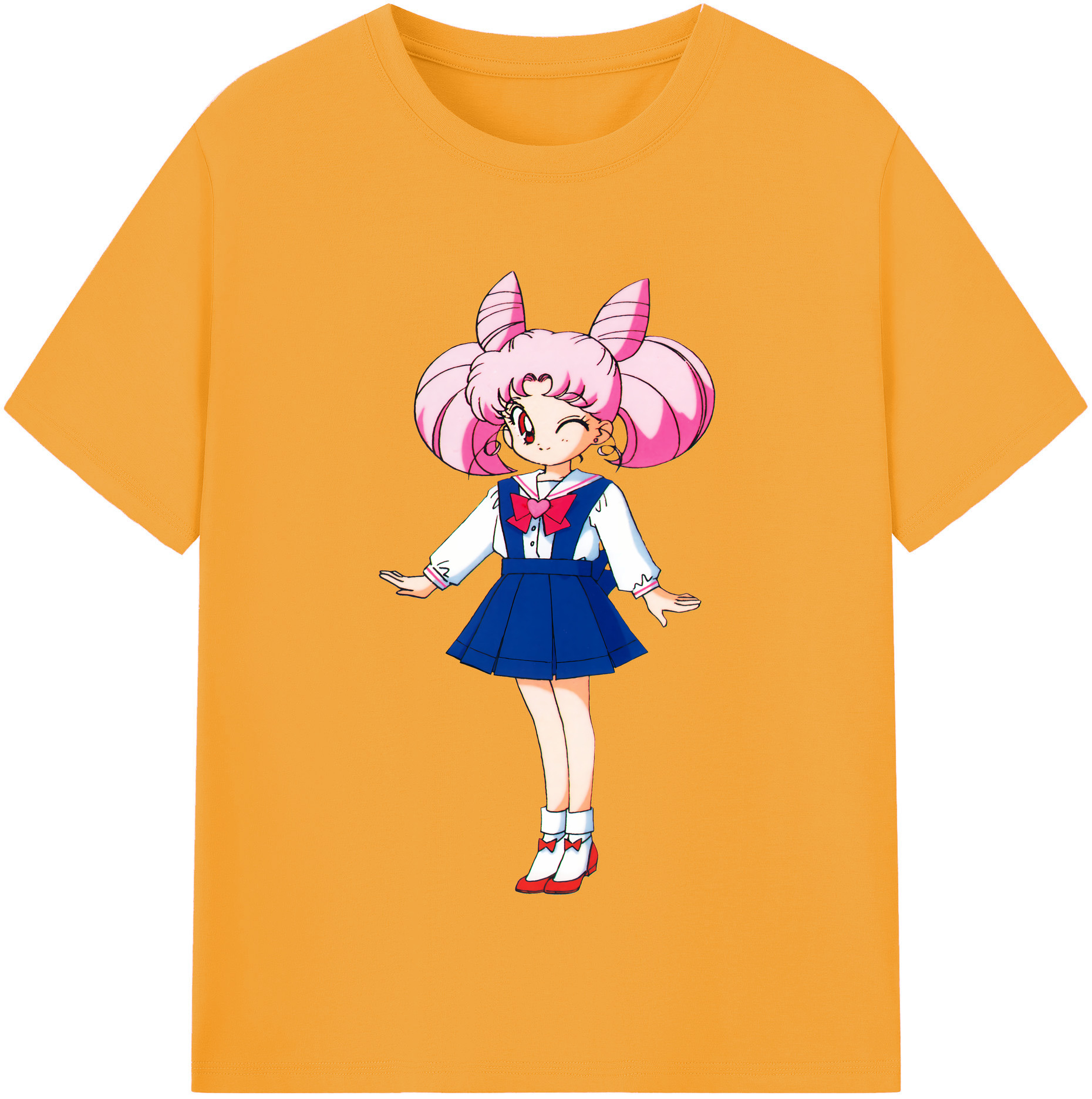 （画像用） 美少女戦士セーラームーン ちびうさ Sailor Moon Chibiusa Tsukino Usagi Small Lady Serenity レディースカジュアルプリントTシャツ（綿100％）
