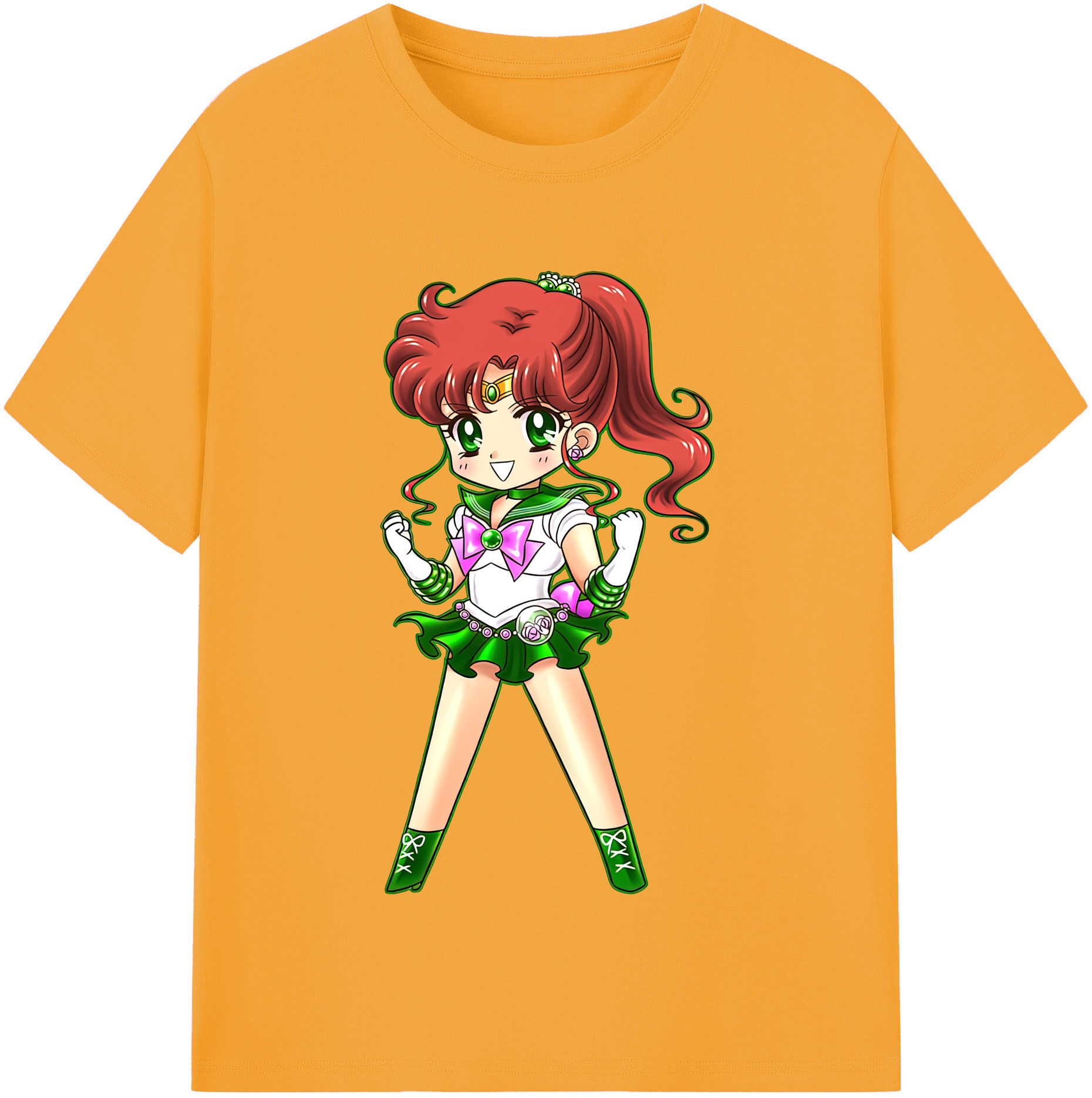 （画像用） 美少女戦士セーラームーン 木野 まこと きの まこと Sailor Moon Kino Makoto （セーラージュピター；Sailor Jupiter） レディースカジュアルプリントTシャツ（綿100％）